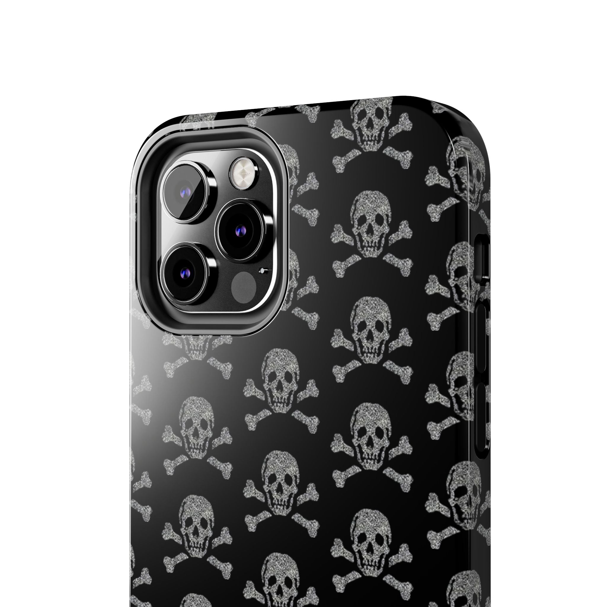Silver Skull Print Phone Case  - Tough Impact-Resistant Case