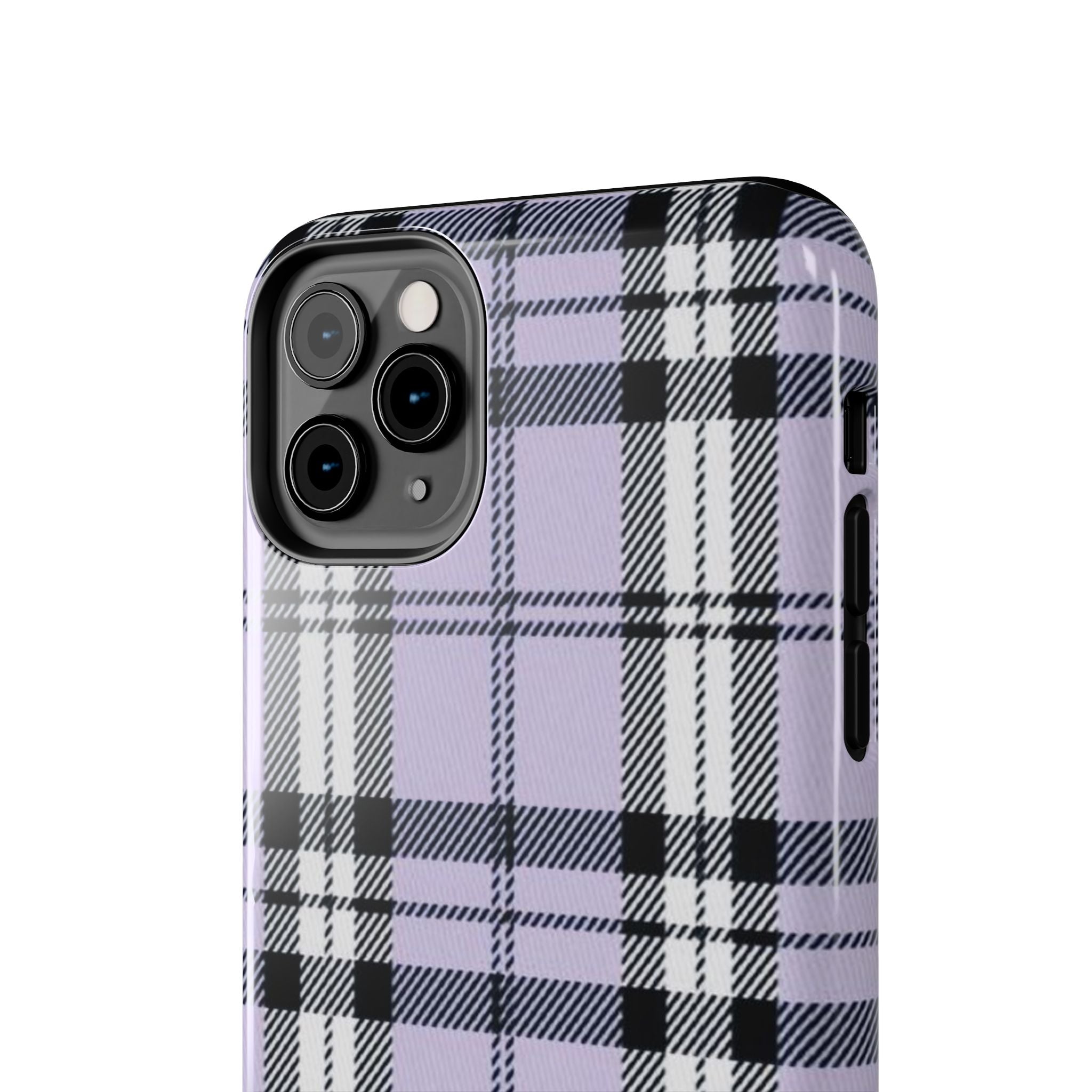 Lavender Light Purple Gingham Plaid Phone Case  - Tough Impact-Resistant Case