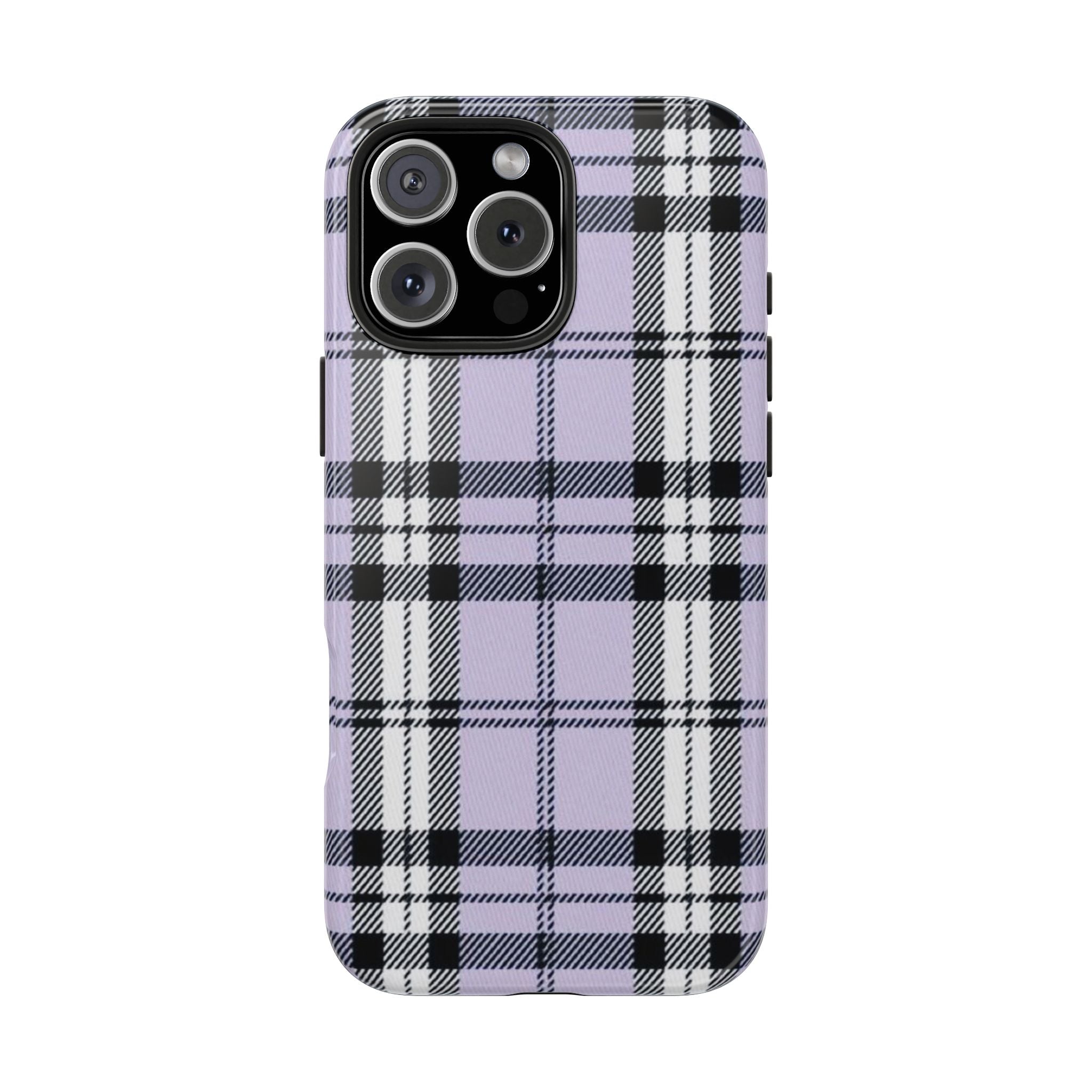 Lavender Light Purple Gingham Plaid Phone Case  - Tough Impact-Resistant Case