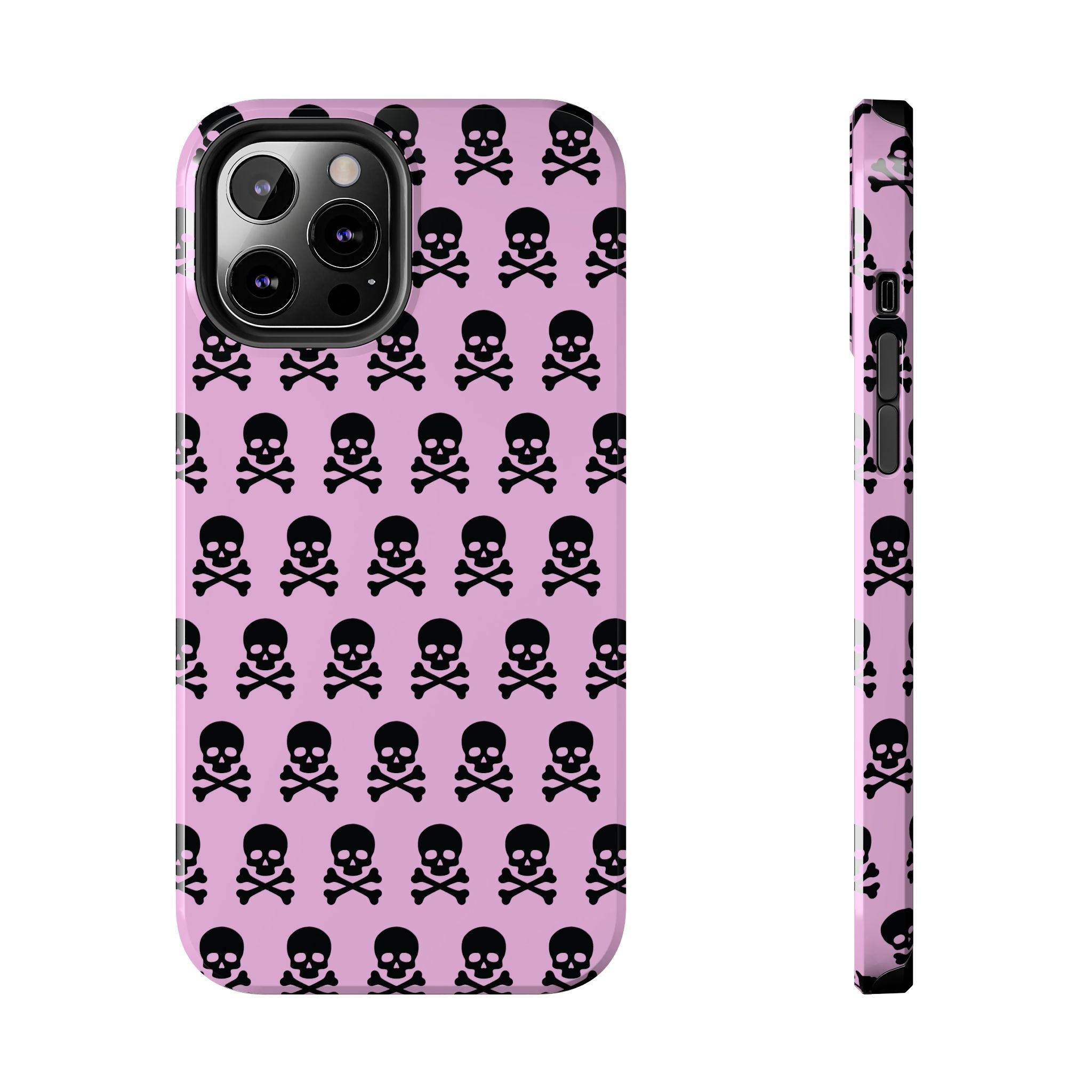 Pink Punk Skull Print Phone Case