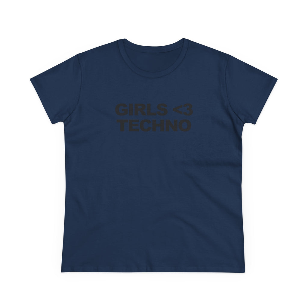 GIRLS <3 TECHNO Women's Cotton Tee
