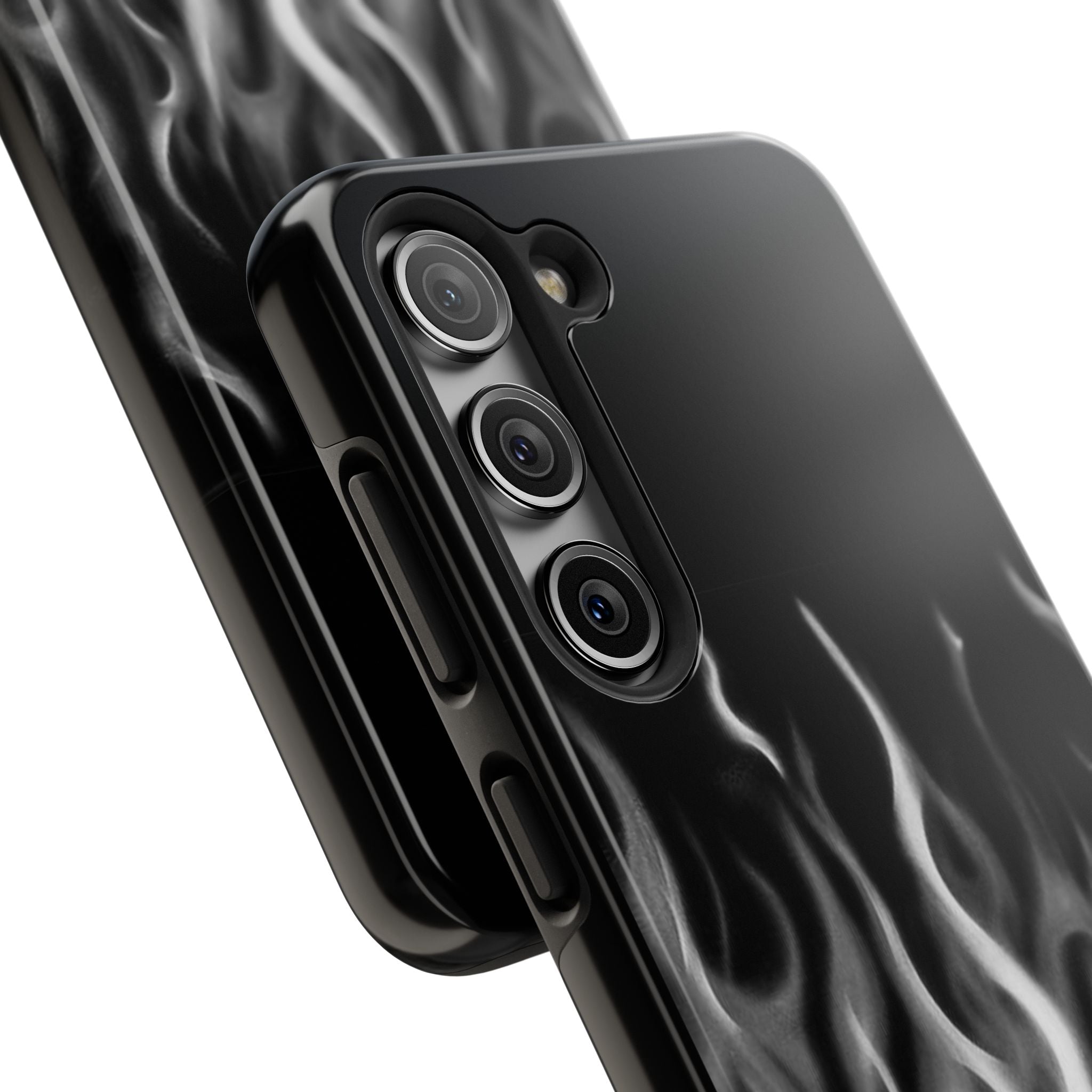White Airbrush Flames Phone Case  - Tough Impact-Resistant Case