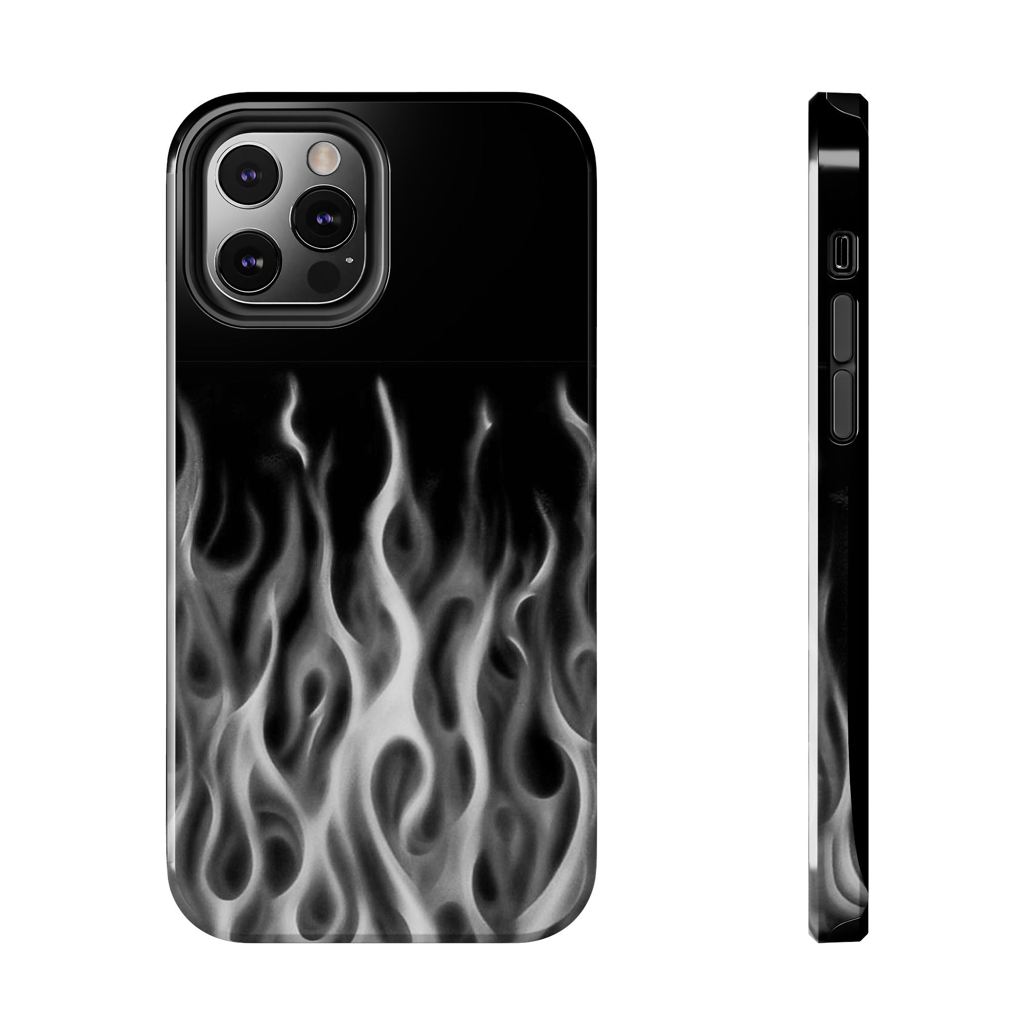 White Airbrush Flames Phone Case  - Tough Impact-Resistant Case