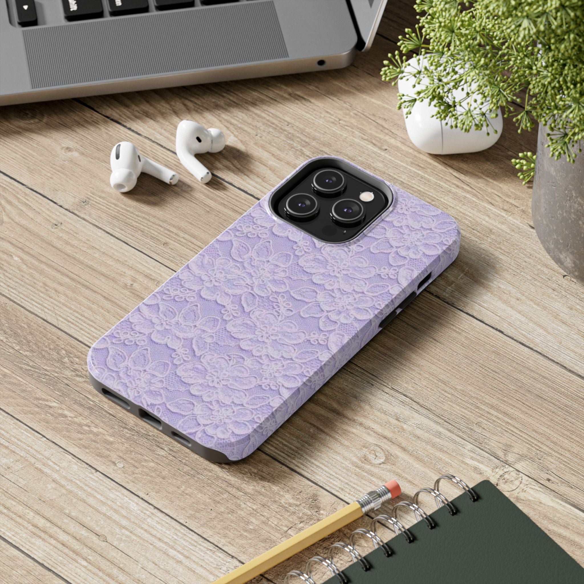 Purple Lace Cute Coquette Phone Case