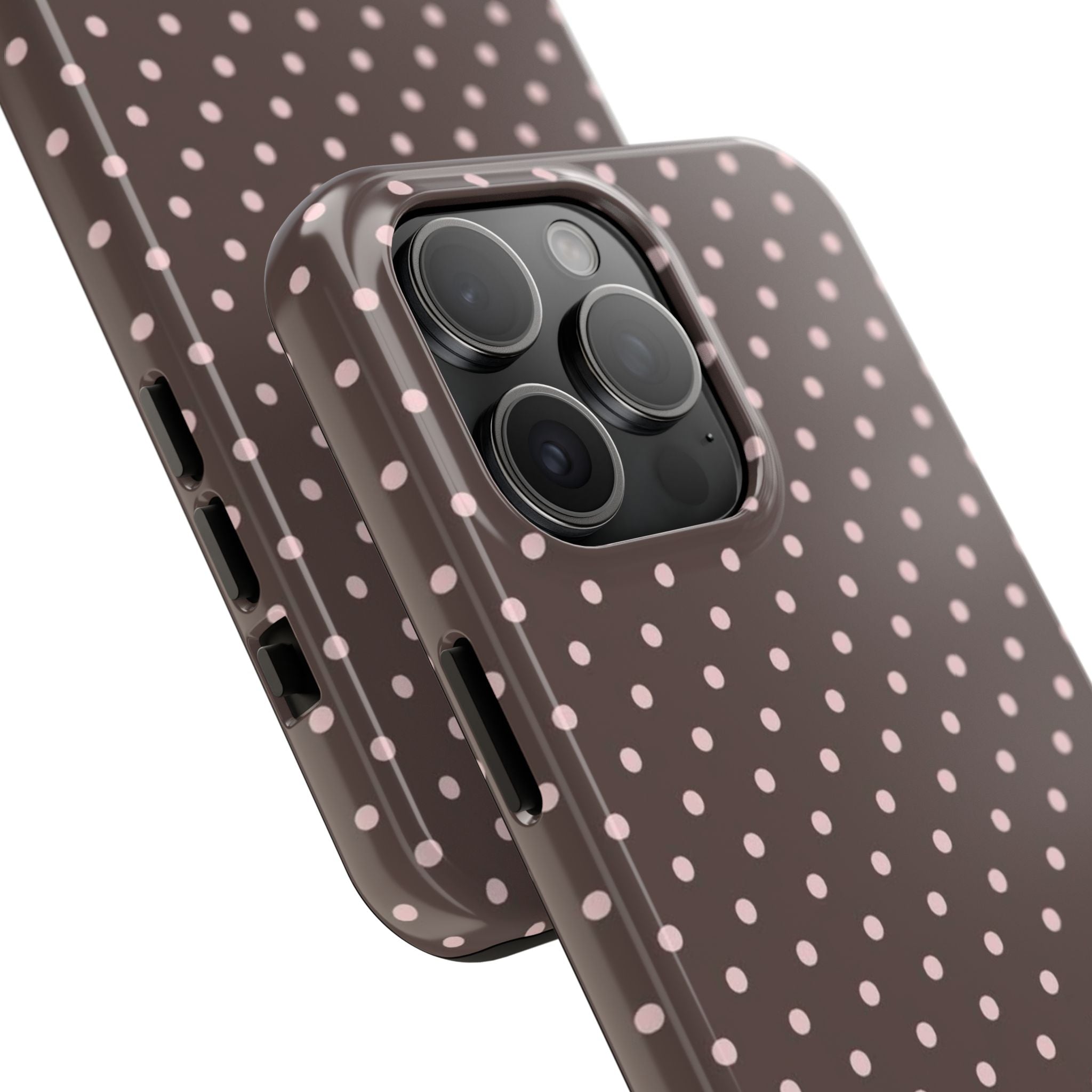 Brown with Pink Dots Phone Case  - Tough Impact-Resistant Case