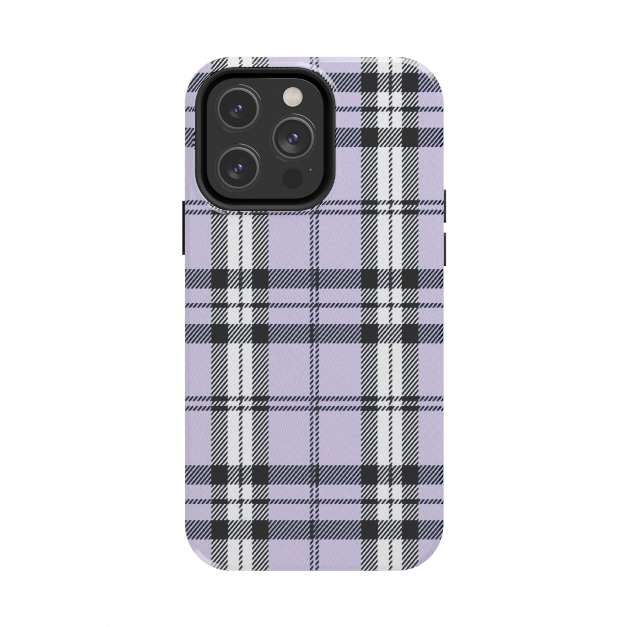 Lavender Light Purple Gingham Plaid Phone Case  - Tough Impact-Resistant Case