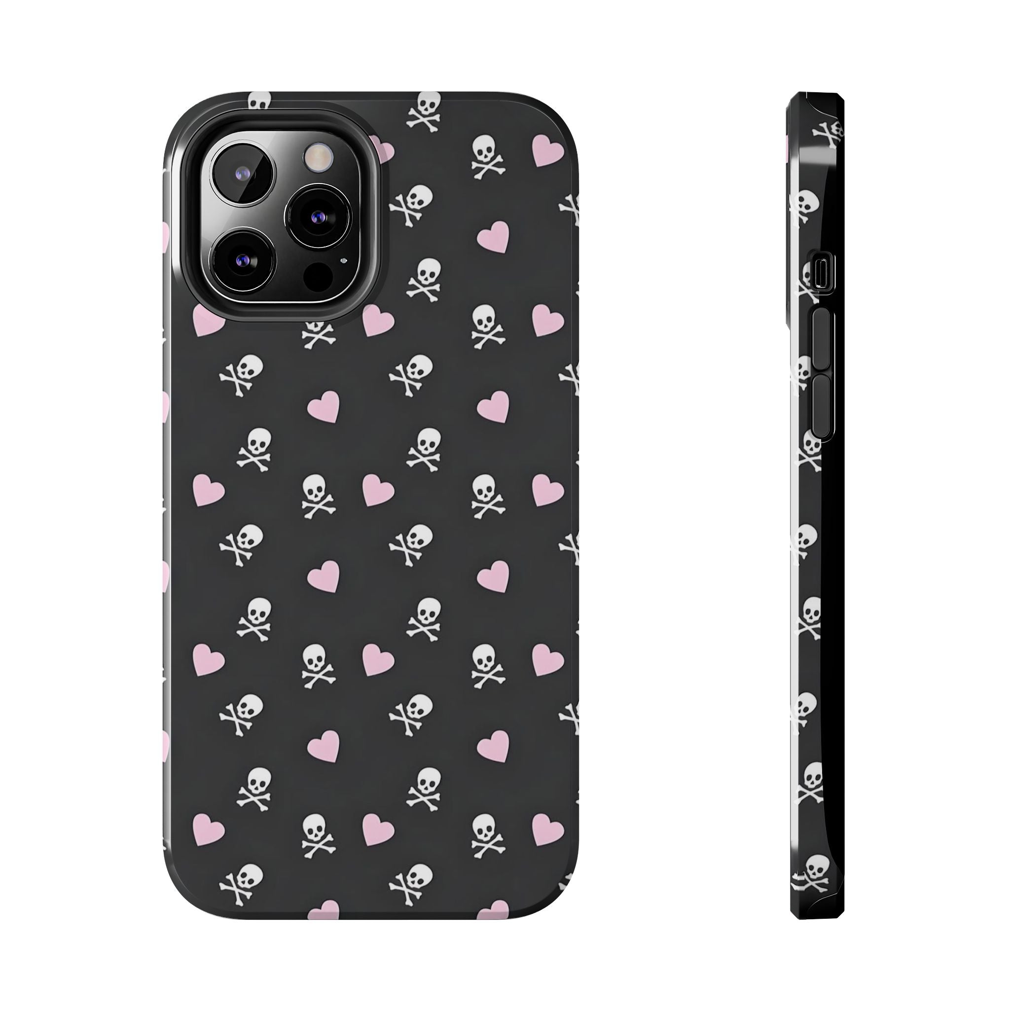 Cute Skulls and Hearts Phone Case  - Tough Impact-Resistant Case