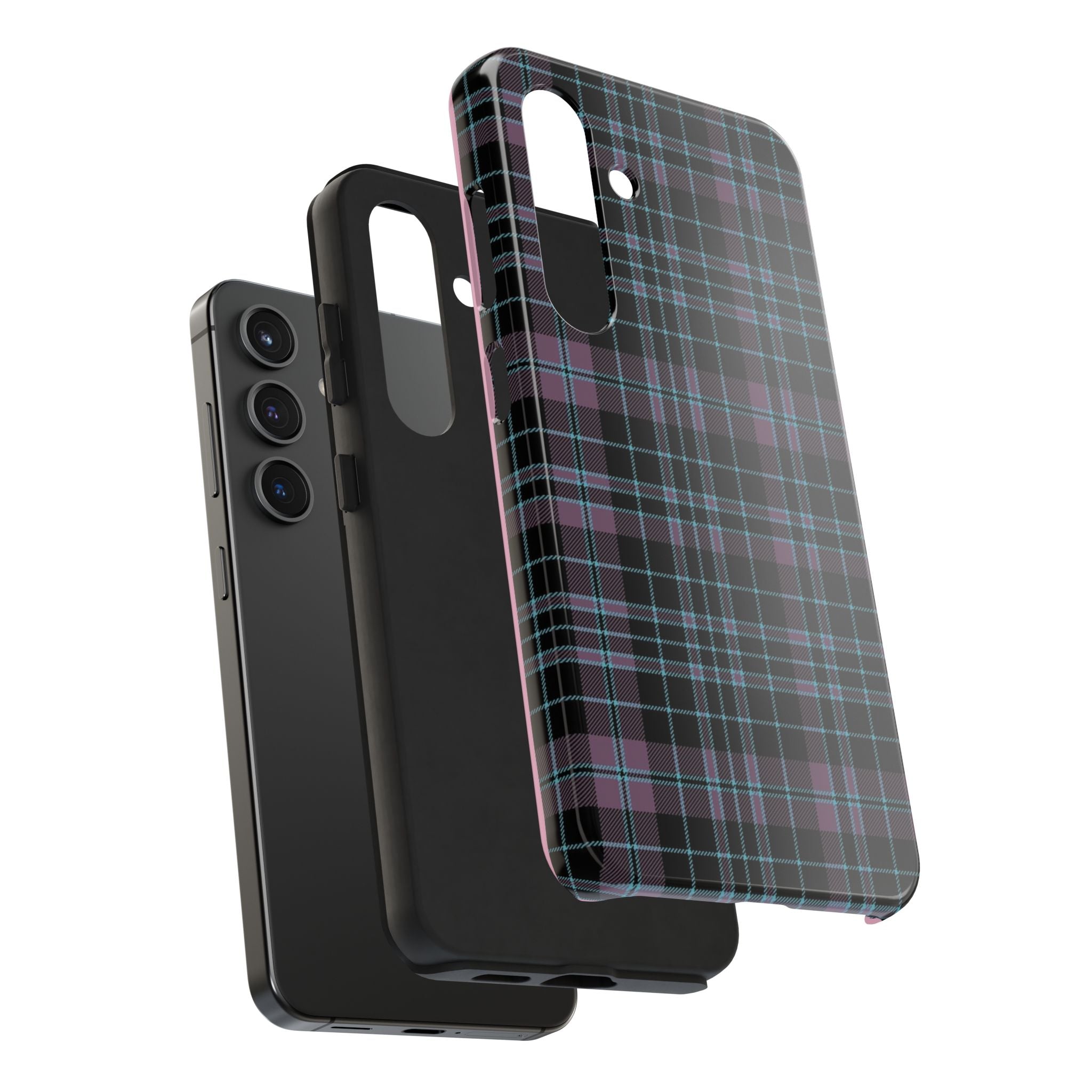 Punk Purple and Blue Plaid Phone Case
