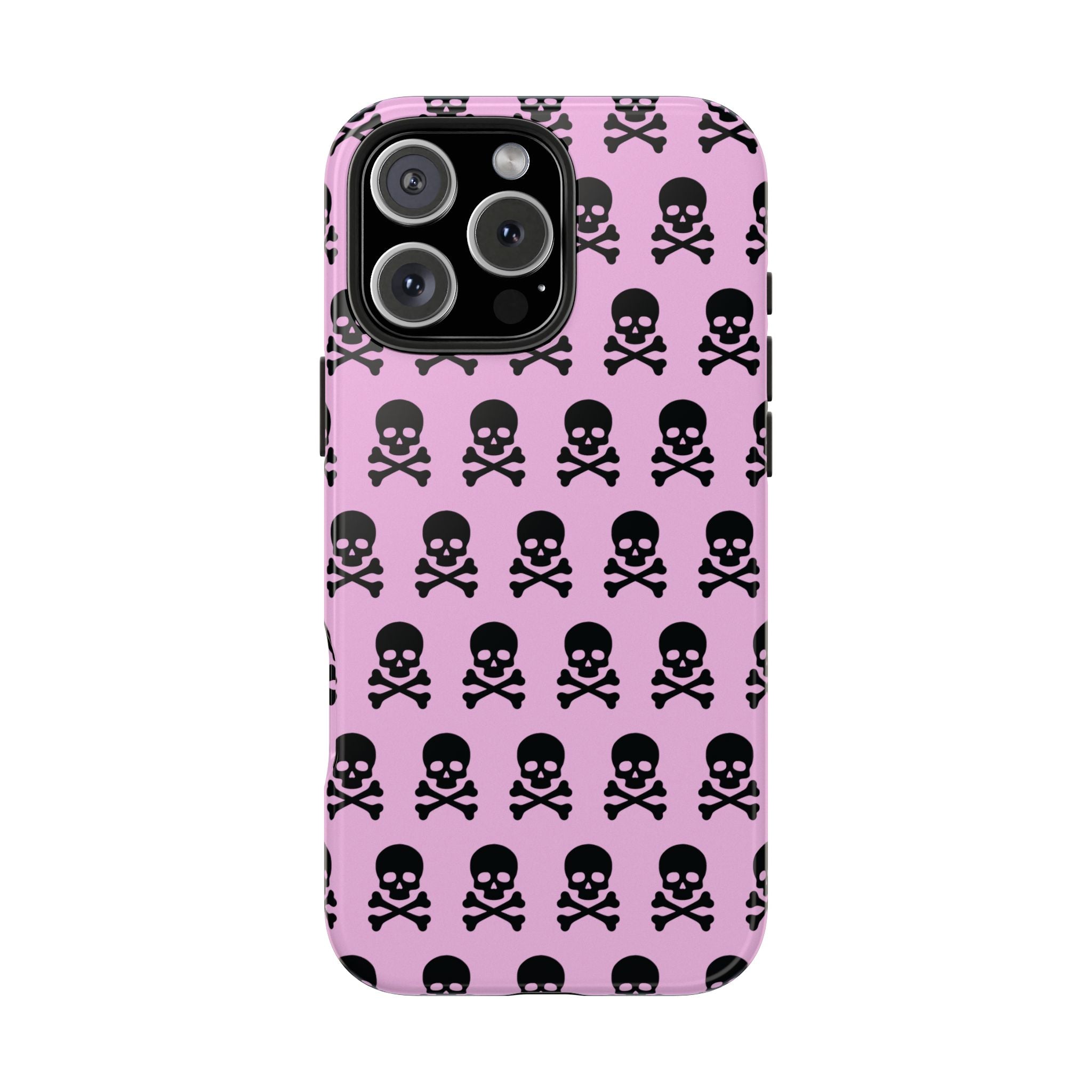 Pink Punk Skull Print Phone Case