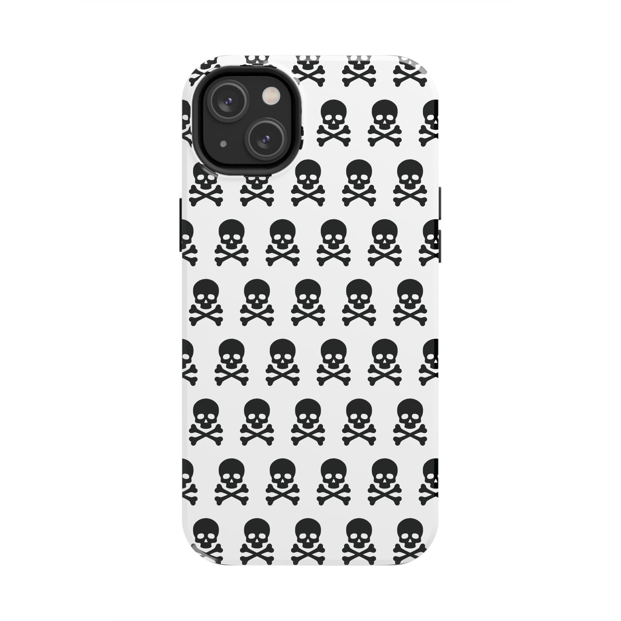 White Punk Skull Print Phone Case