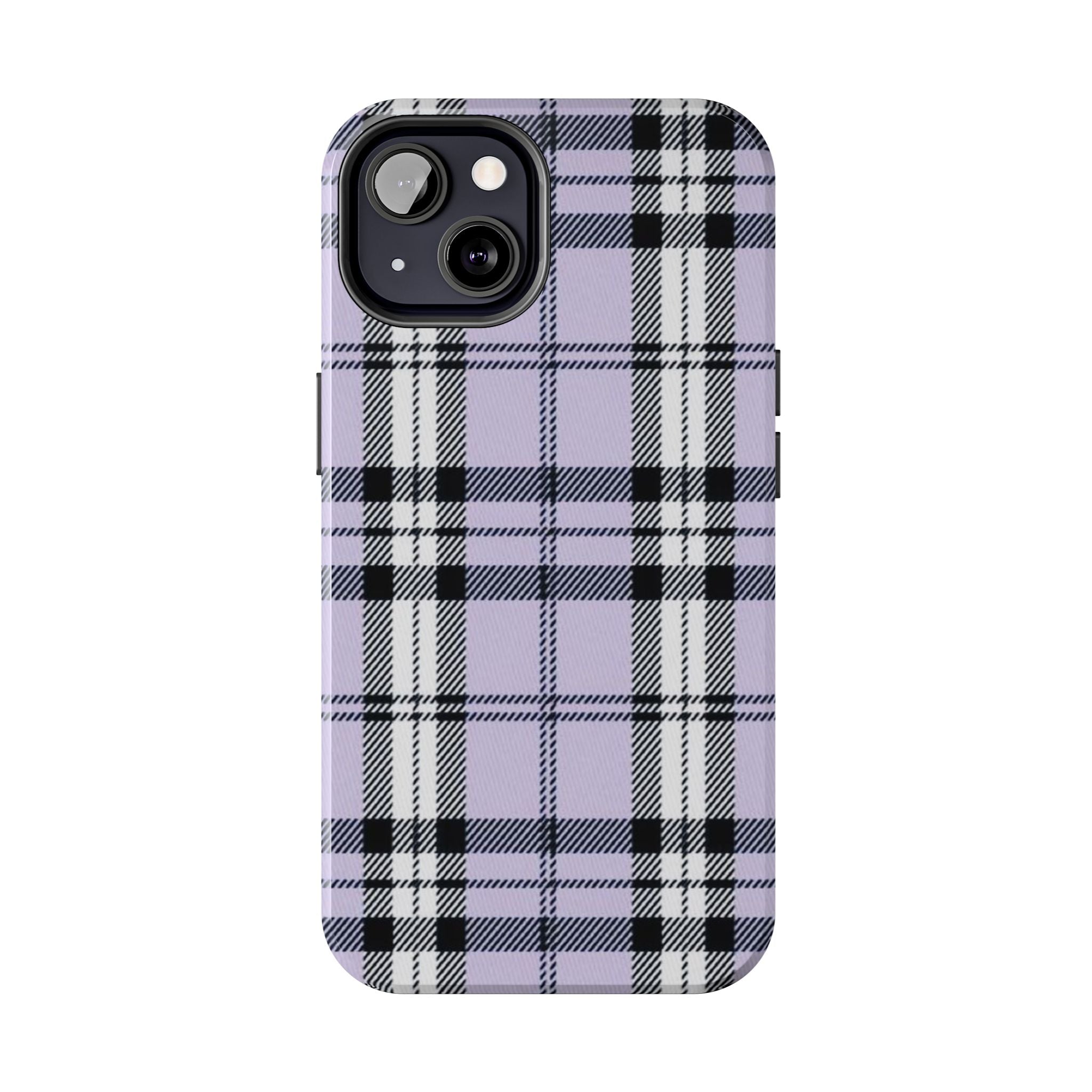 Lavender Light Purple Gingham Plaid Phone Case  - Tough Impact-Resistant Case