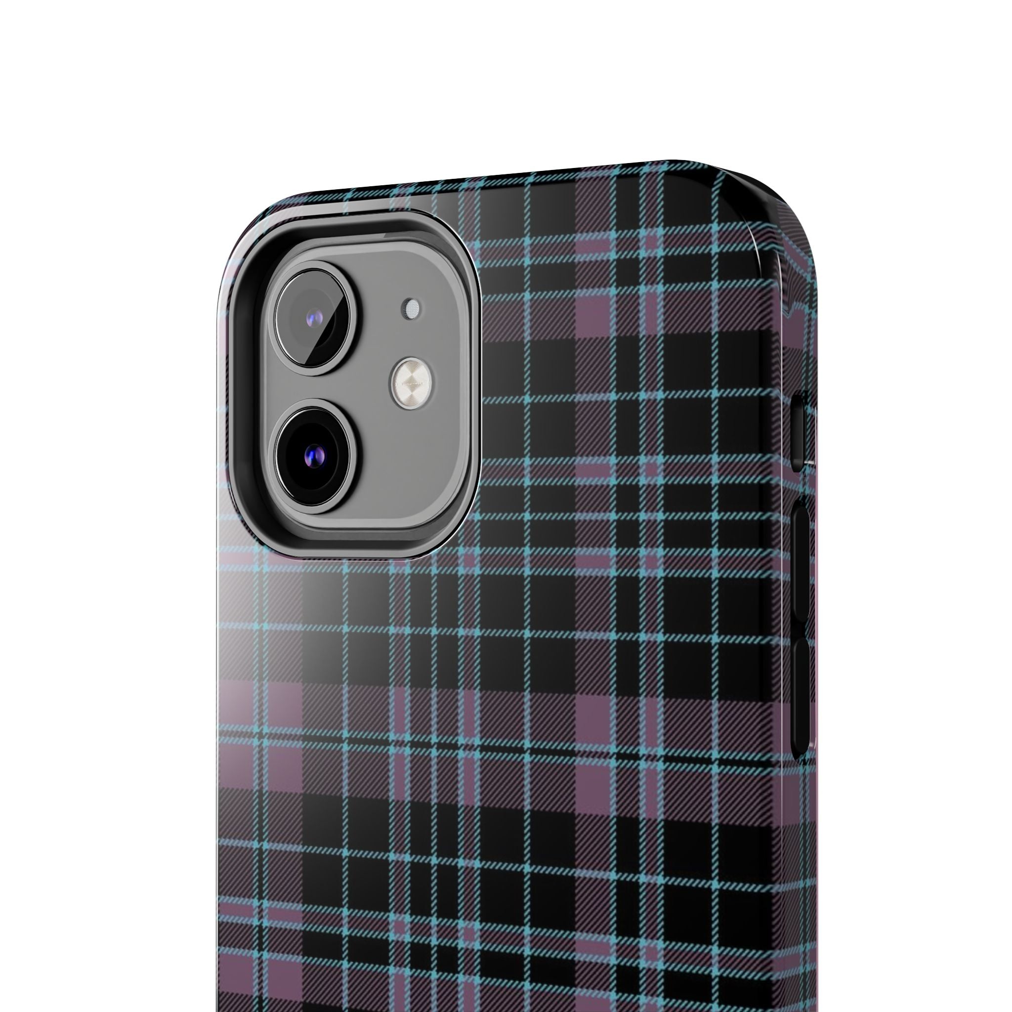 Punk Purple and Blue Plaid Phone Case