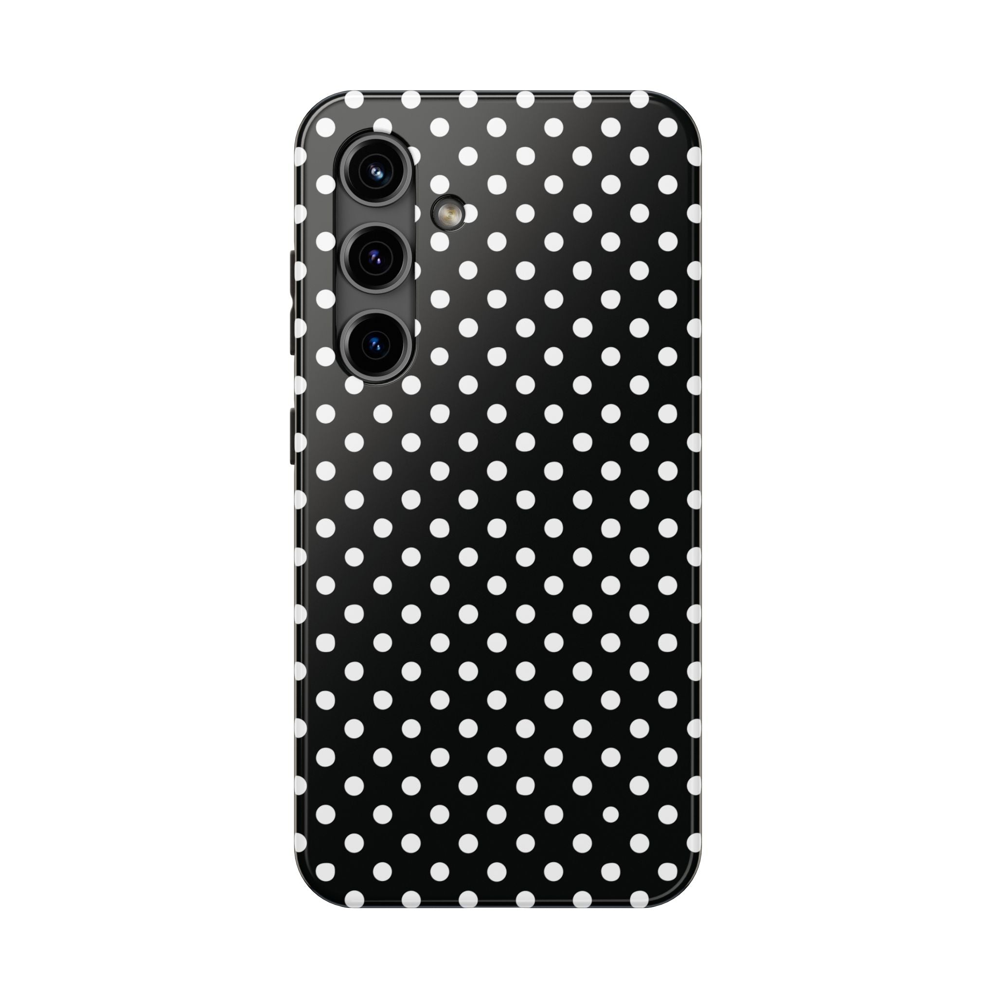 Black and White Polka Dot Phone Case  - Tough Impact-Resistant Case