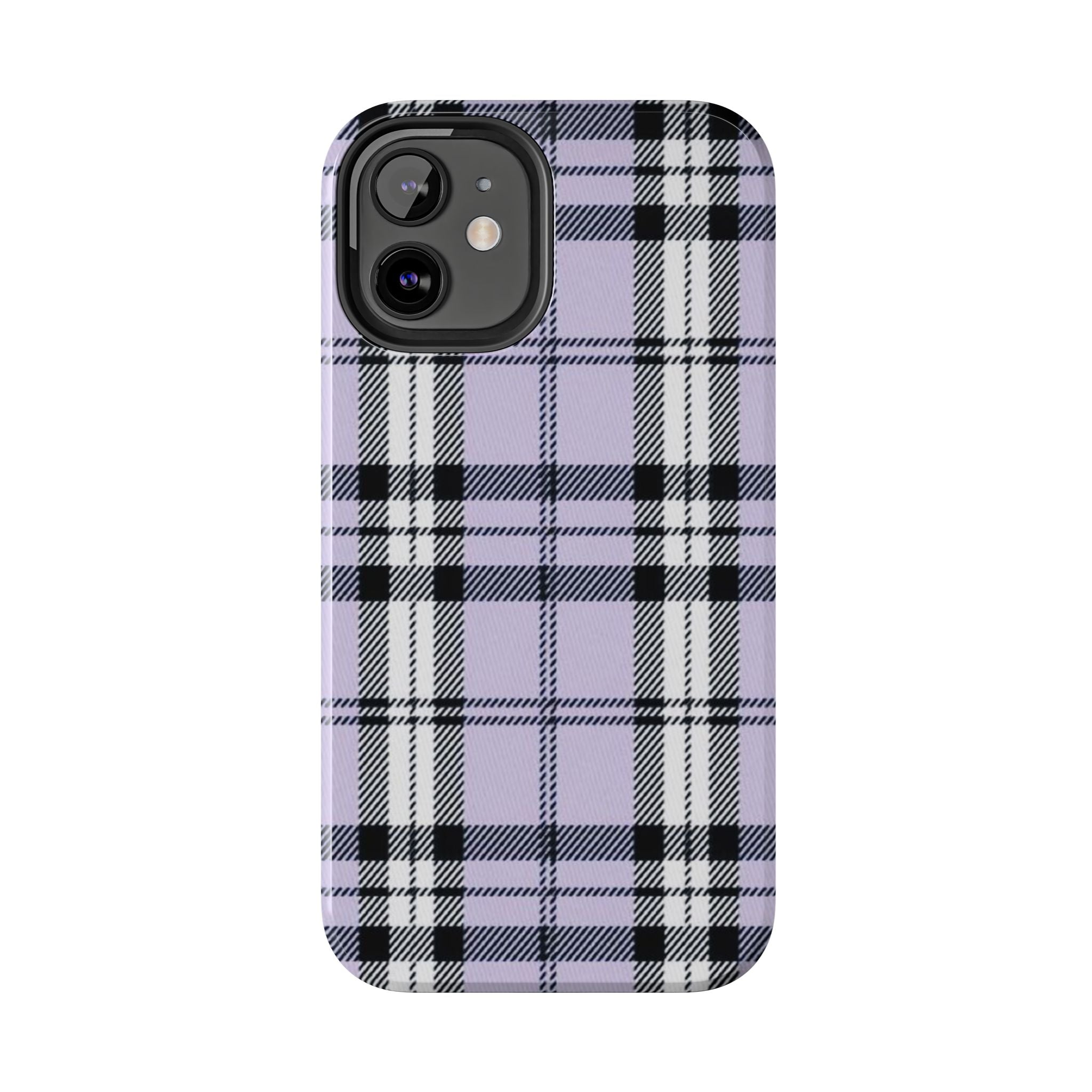Lavender Light Purple Gingham Plaid Phone Case  - Tough Impact-Resistant Case