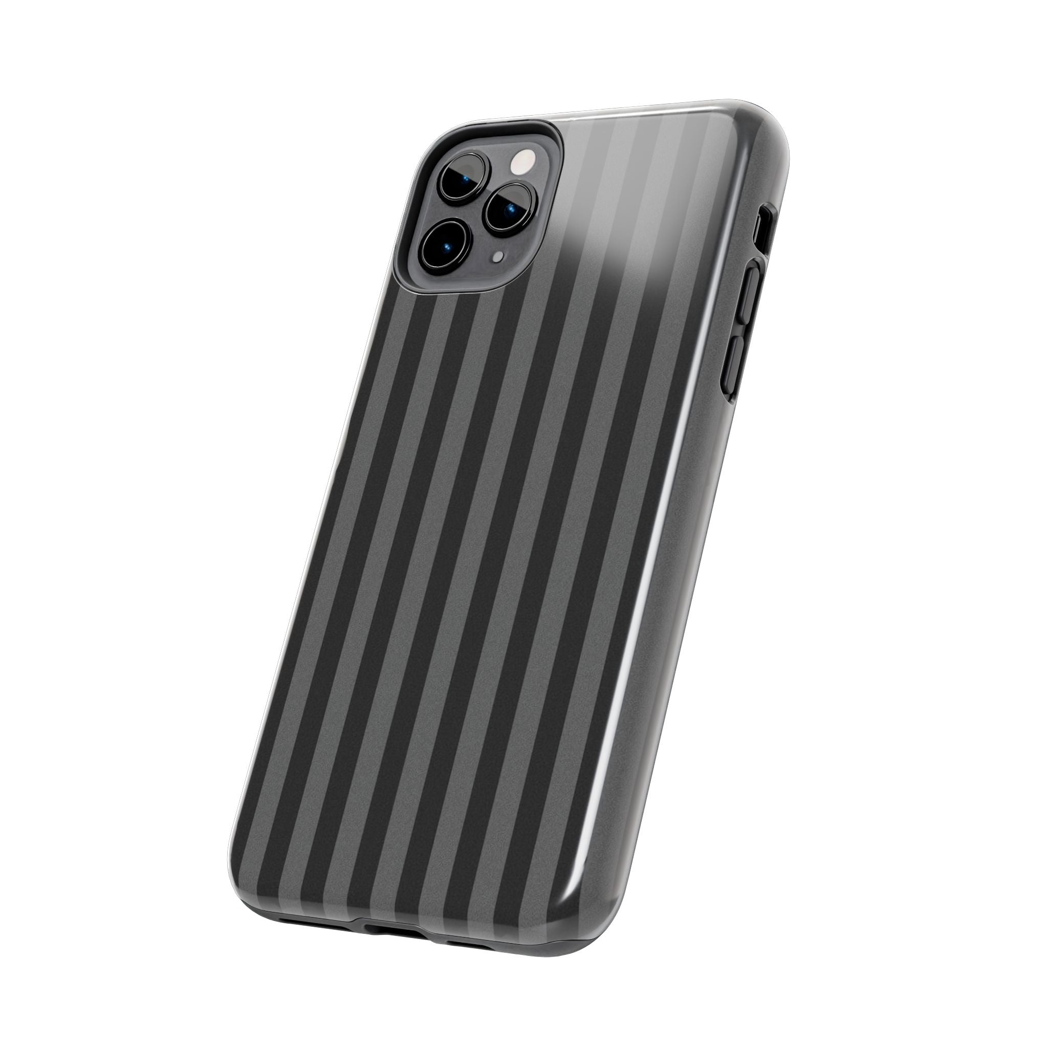 Dark Grey and Black Stripes Phone Case