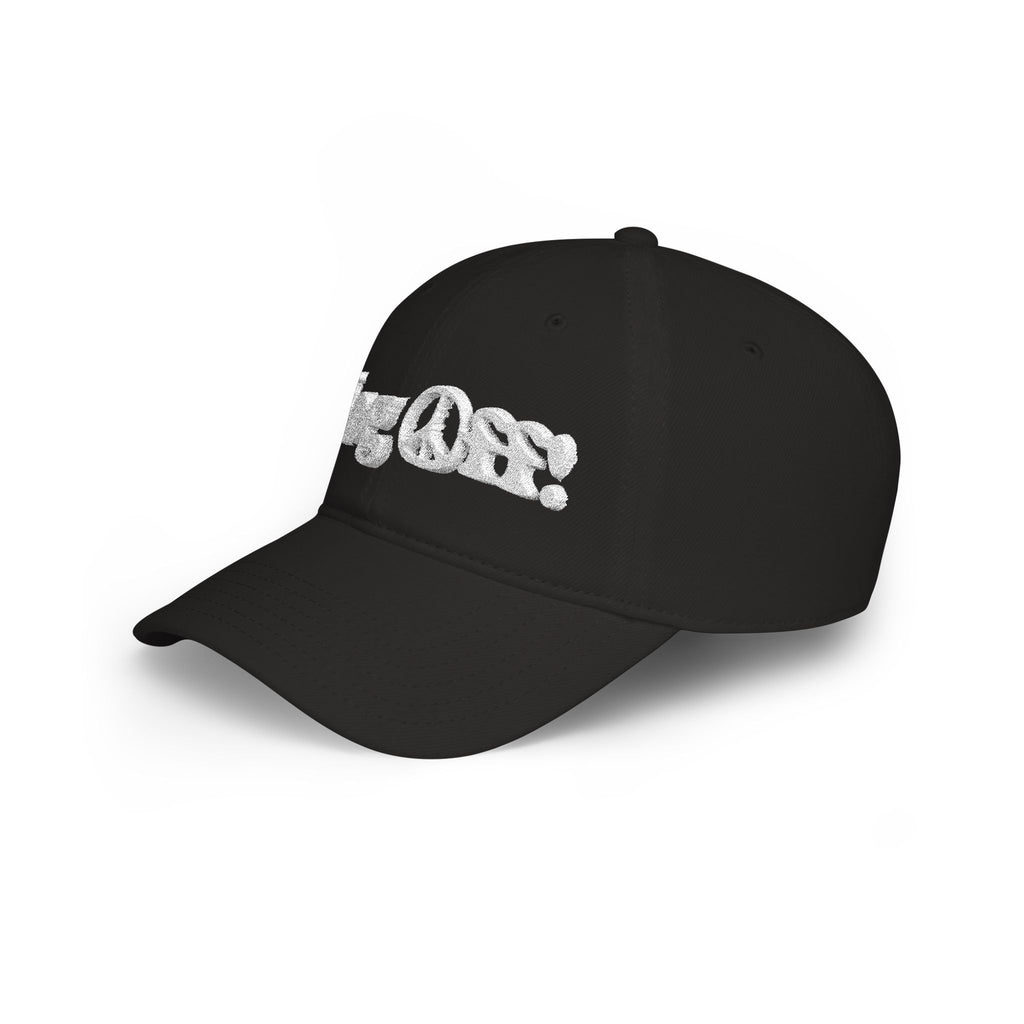 Log Off Peace Sign (White Text) Low Profile Baseball Cap