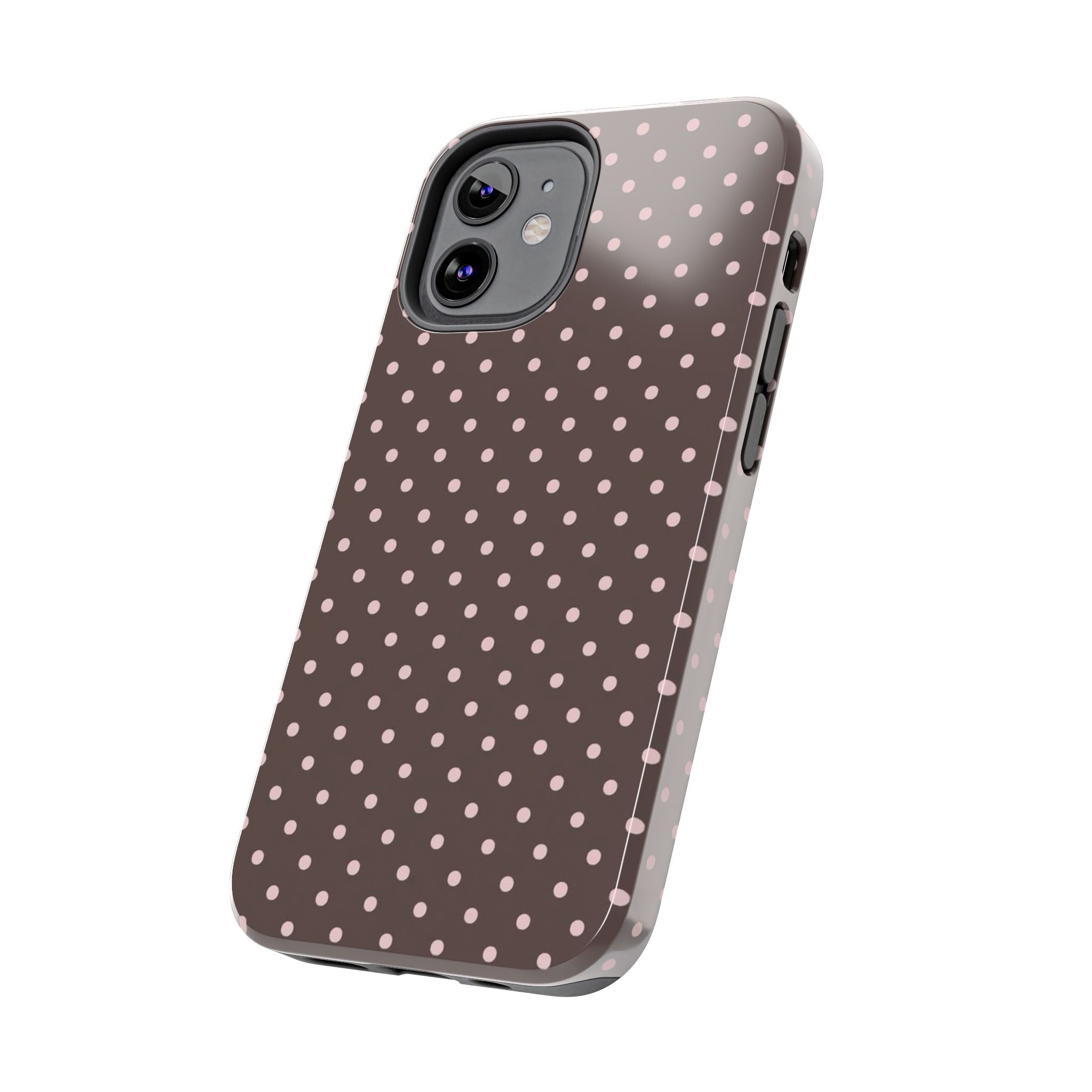 Brown with Pink Dots Phone Case  - Tough Impact-Resistant Case