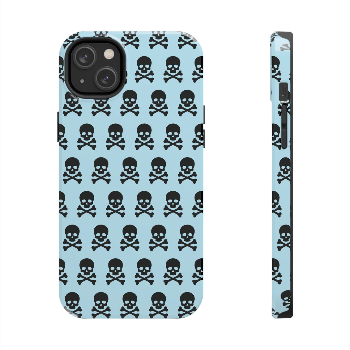 Blue Punk Skull Print Phone Case