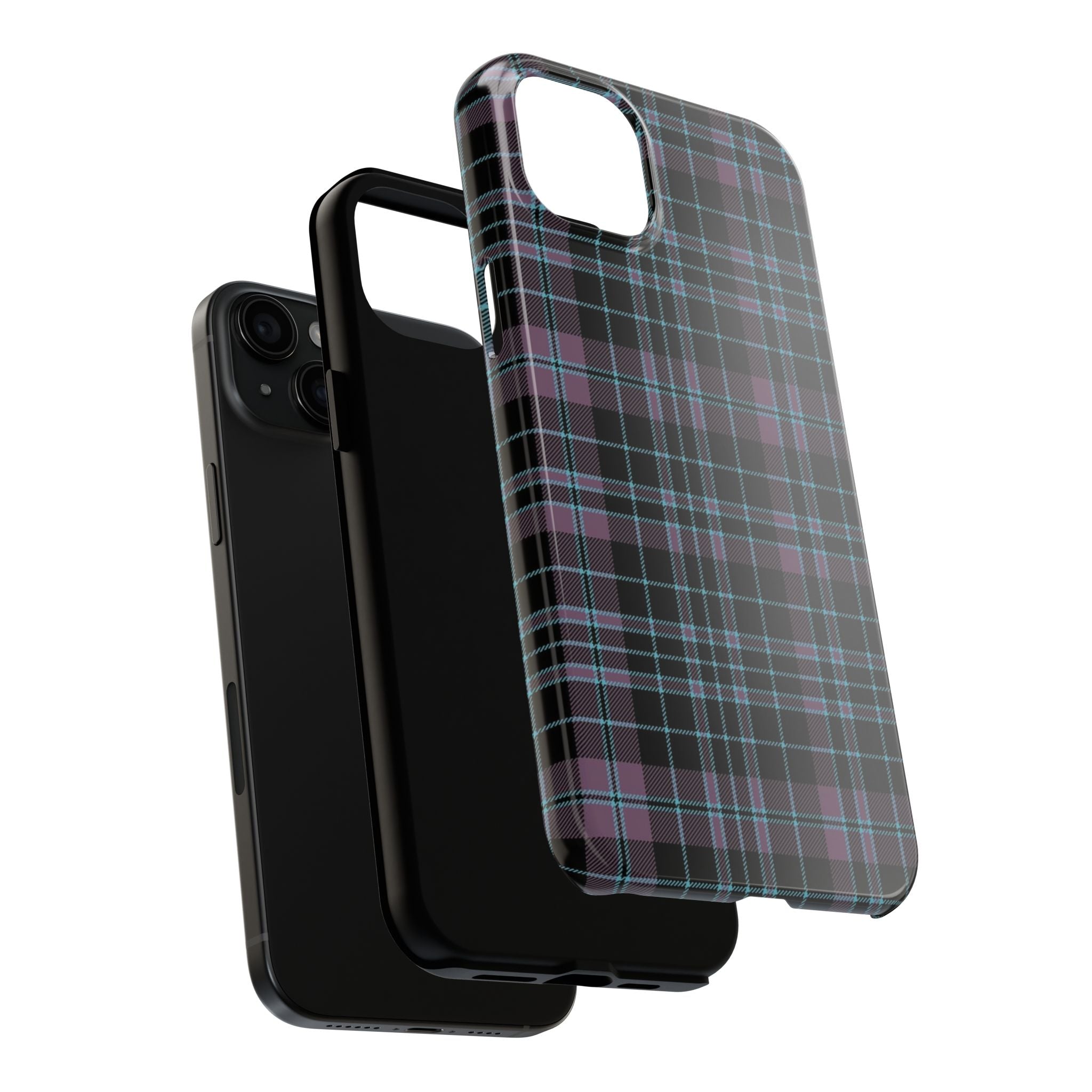 Punk Purple and Blue Plaid Phone Case