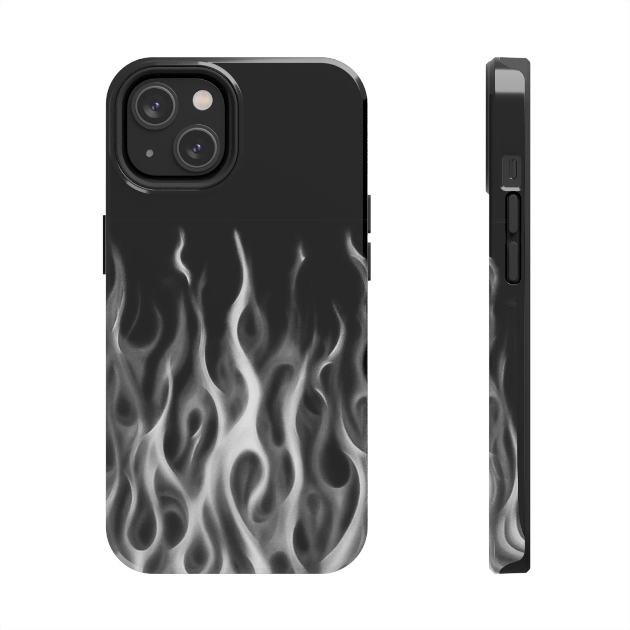 White Airbrush Flames Phone Case  - Tough Impact-Resistant Case