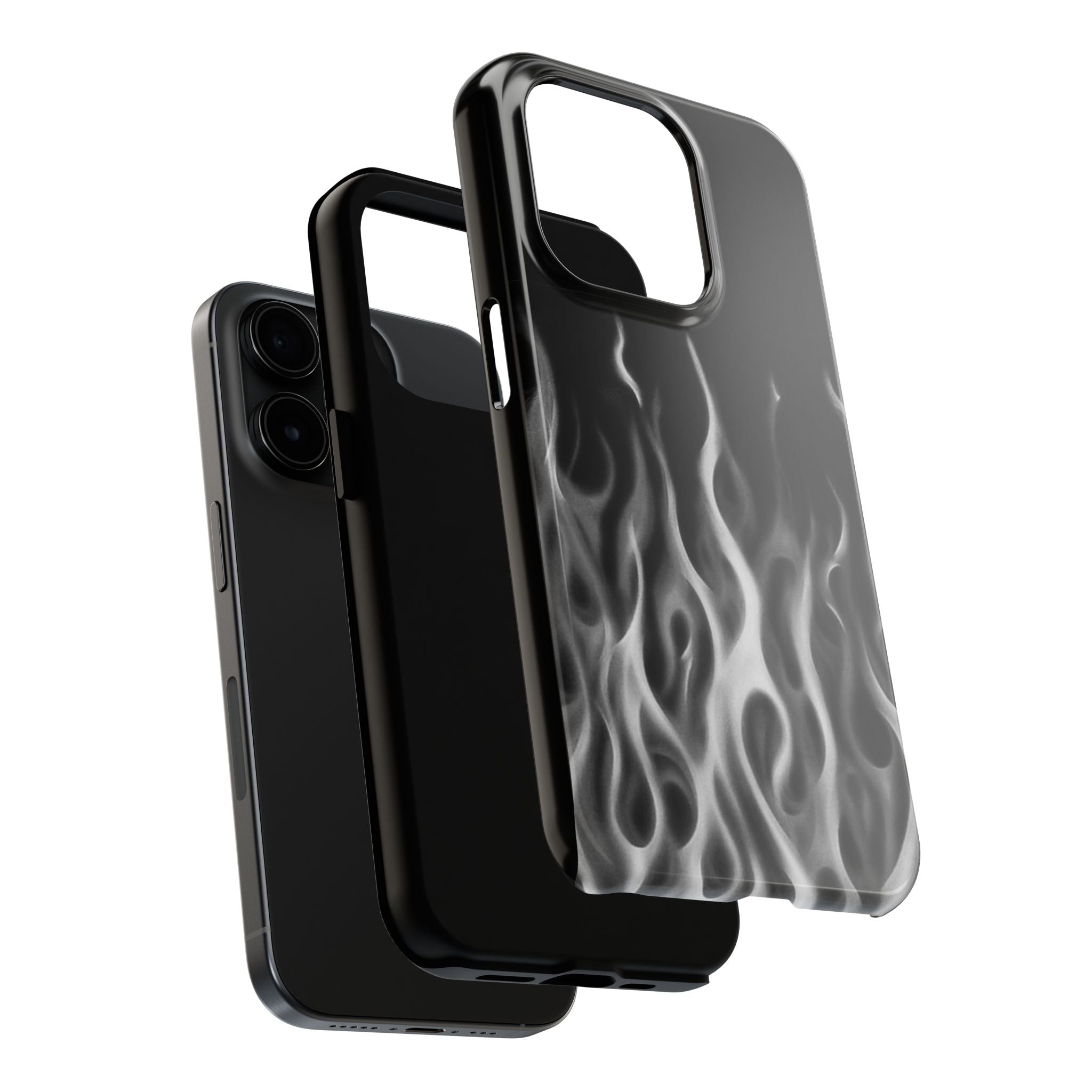 White Airbrush Flames Phone Case  - Tough Impact-Resistant Case