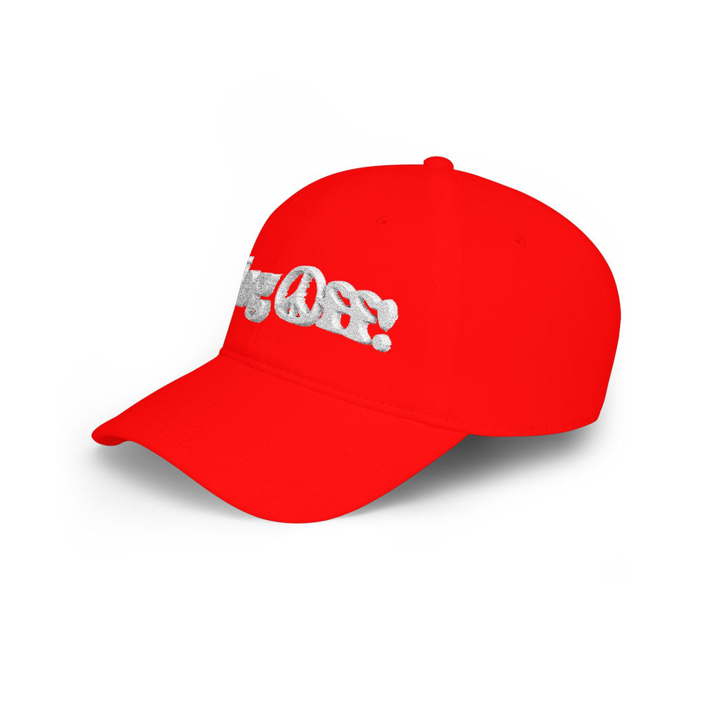 Log Off Peace Sign (White Text) Low Profile Baseball Cap