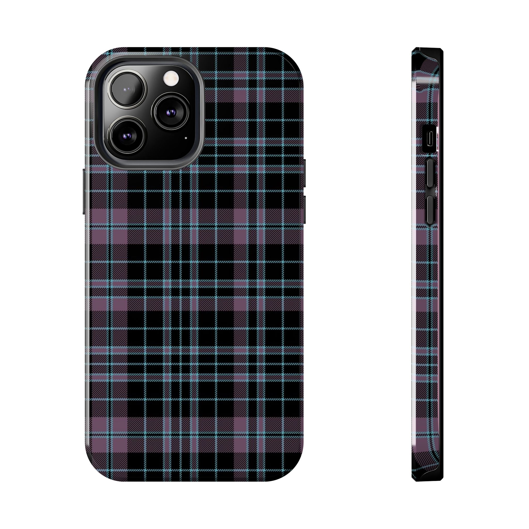 Punk Purple and Blue Plaid Phone Case