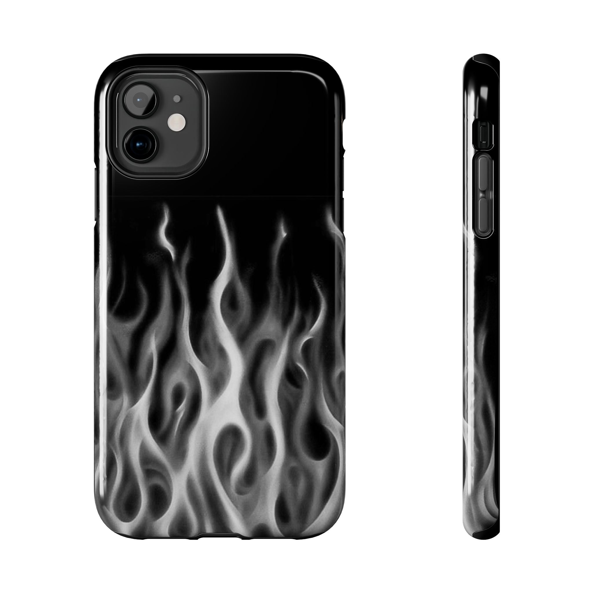 White Airbrush Flames Phone Case  - Tough Impact-Resistant Case
