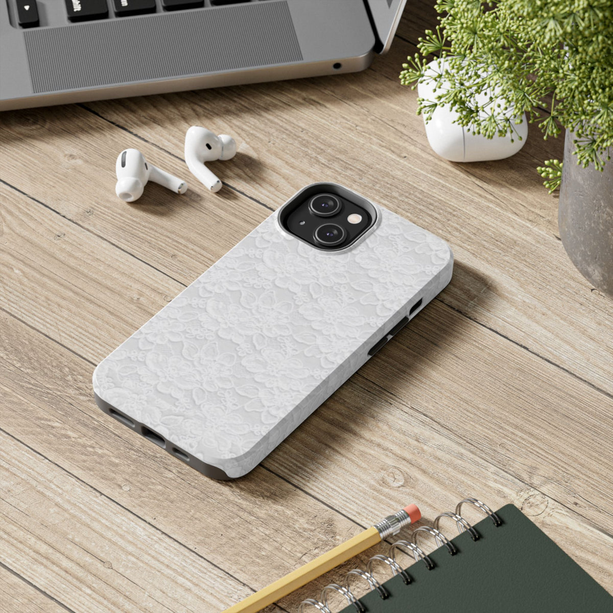 White Lace Coquette Phone Case
