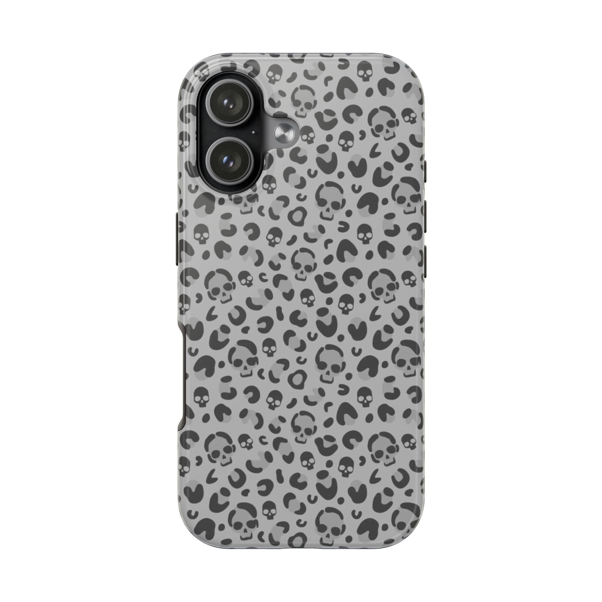 Skull Cheetah Grey Leopard Phone Case