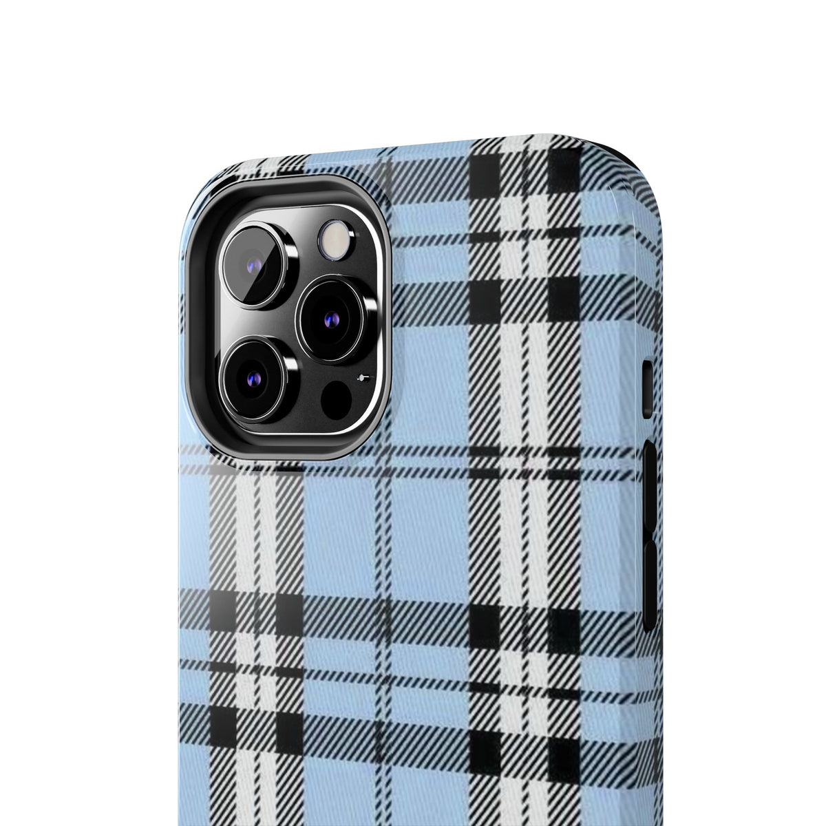 Light Baby Blue Gingham Plaid Phone Case