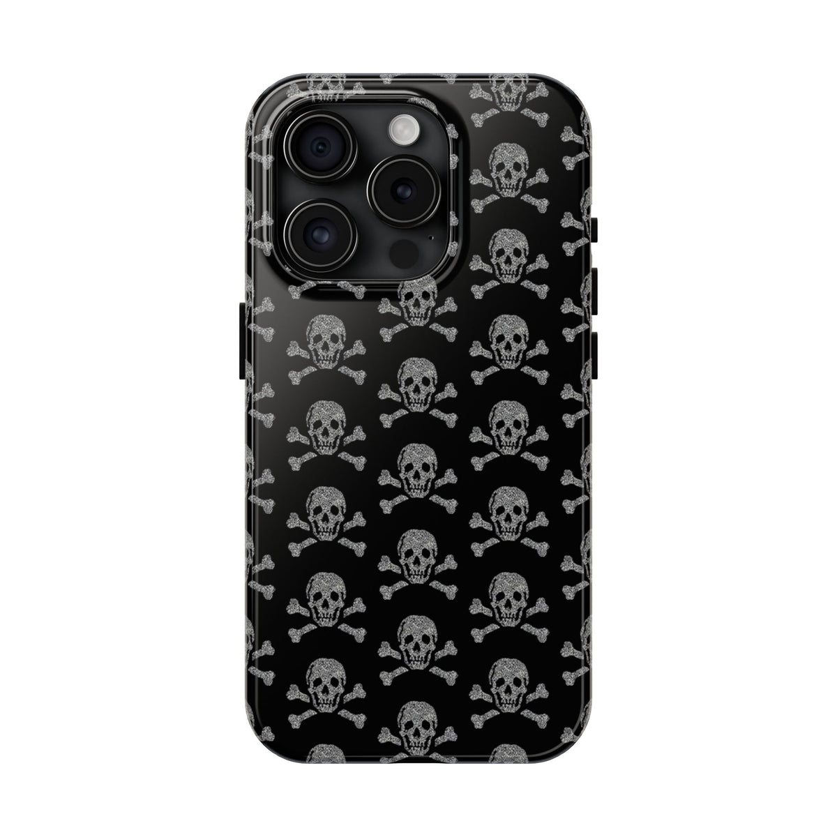 Silver Skull Print Phone Case  - Tough Impact-Resistant Case
