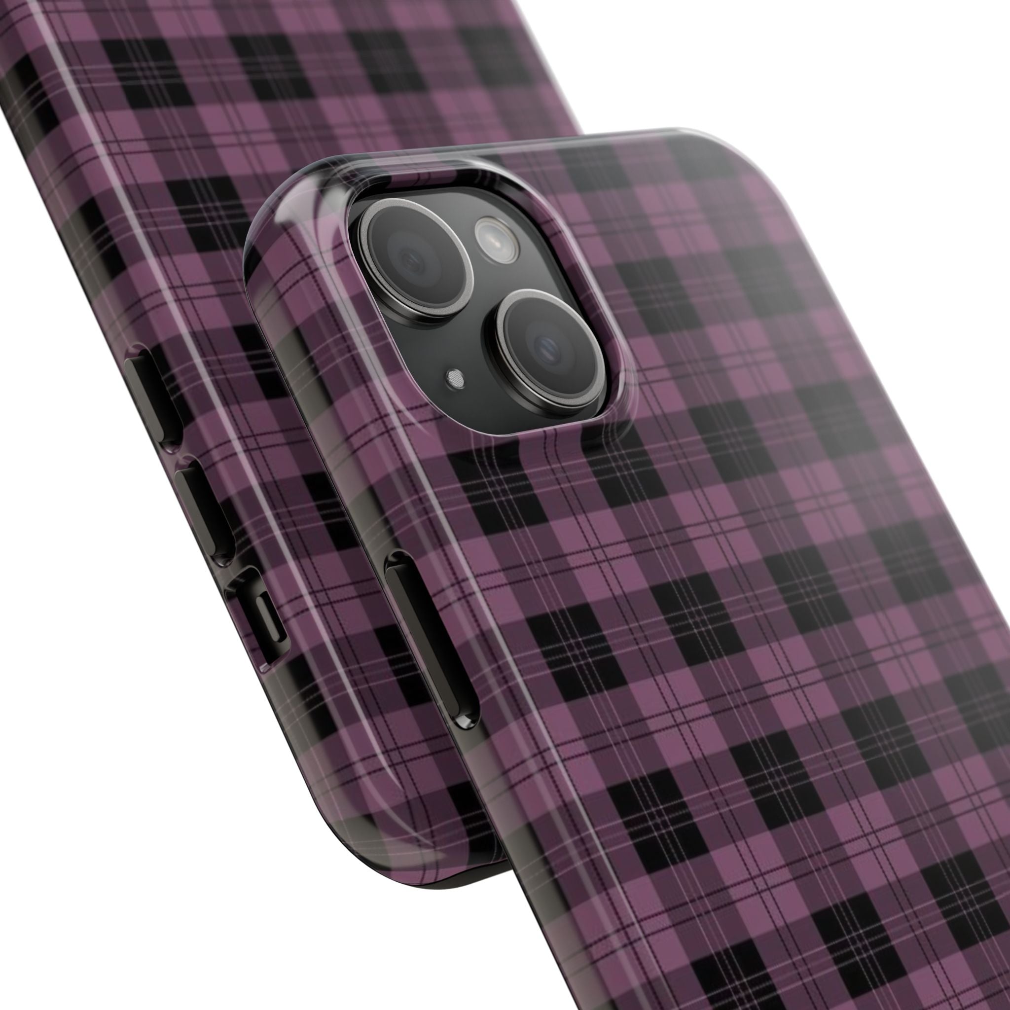 Emo Dark Pink Gingham Plaid Phone Case  - Tough Impact-Resistant Case