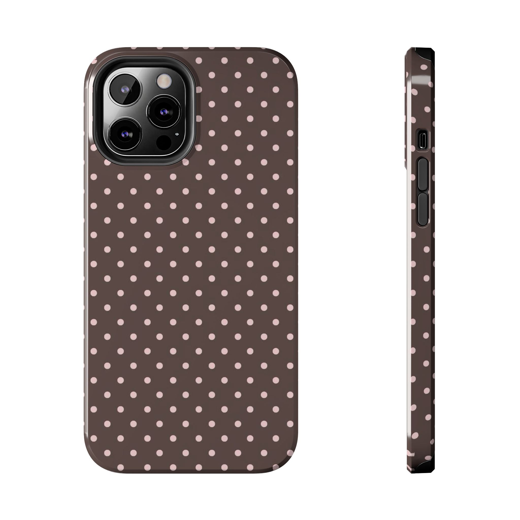 Brown with Pink Dots Phone Case  - Tough Impact-Resistant Case