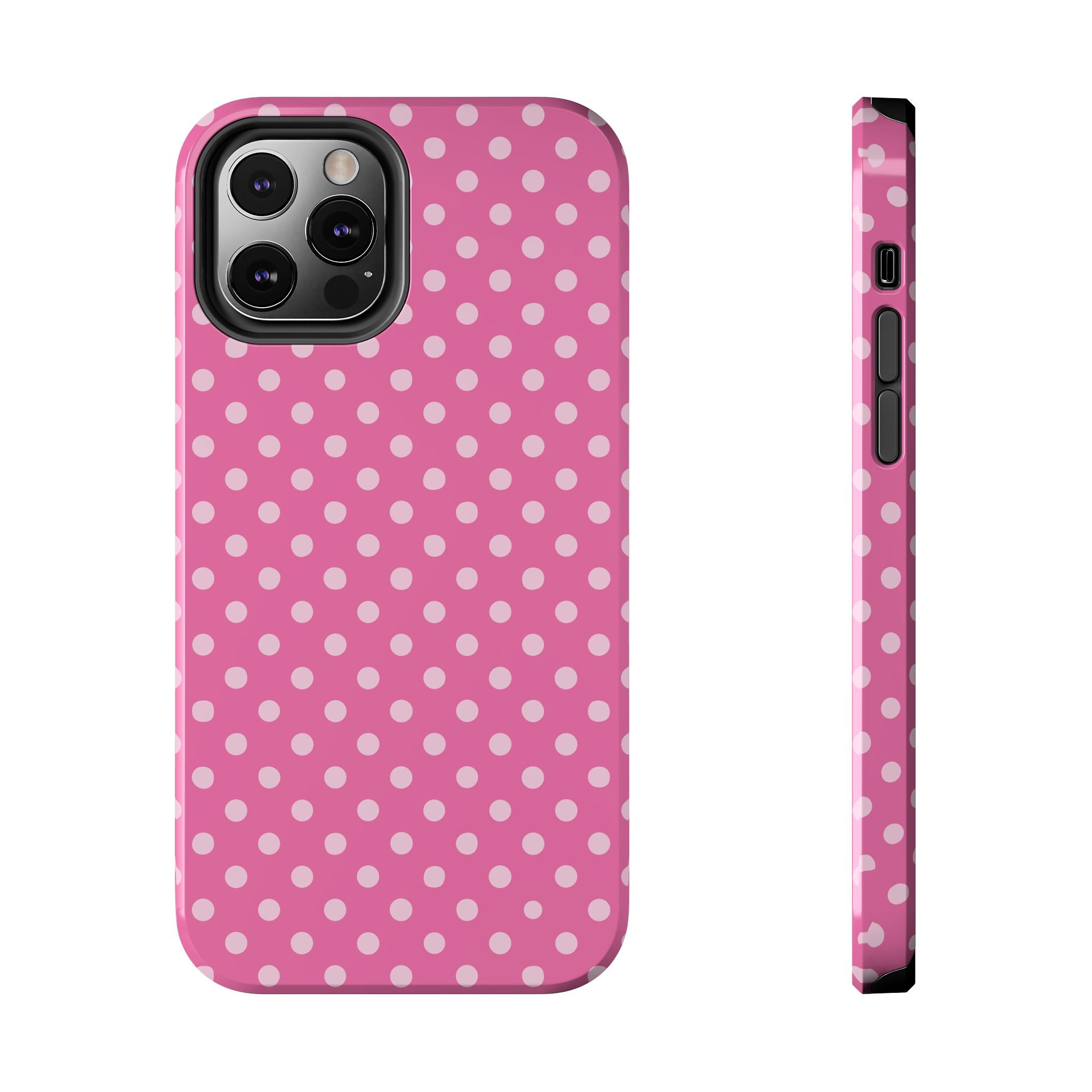 Pink on Pink Polka Dot Phone Case  - Tough Impact-Resistant Case