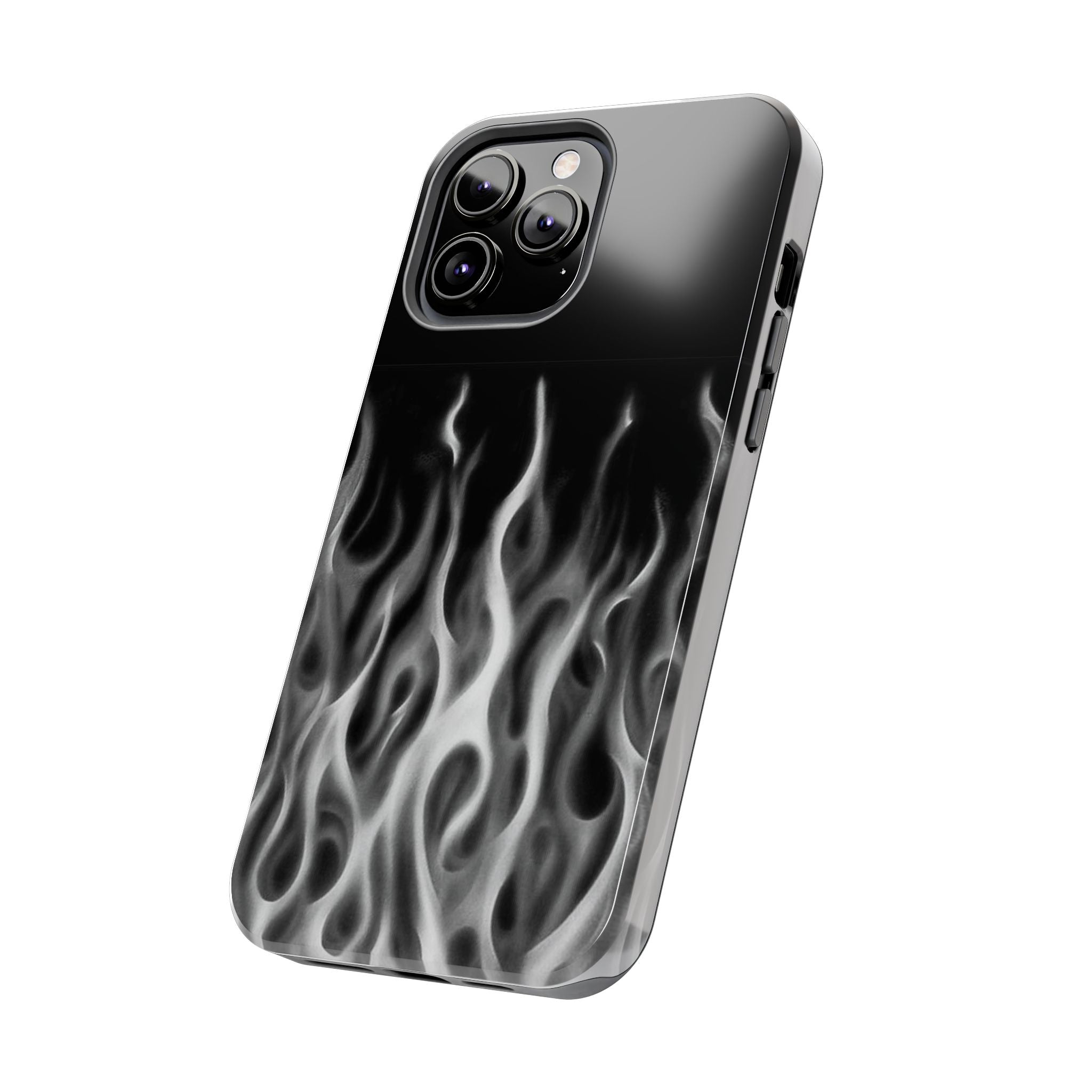 White Airbrush Flames Phone Case  - Tough Impact-Resistant Case