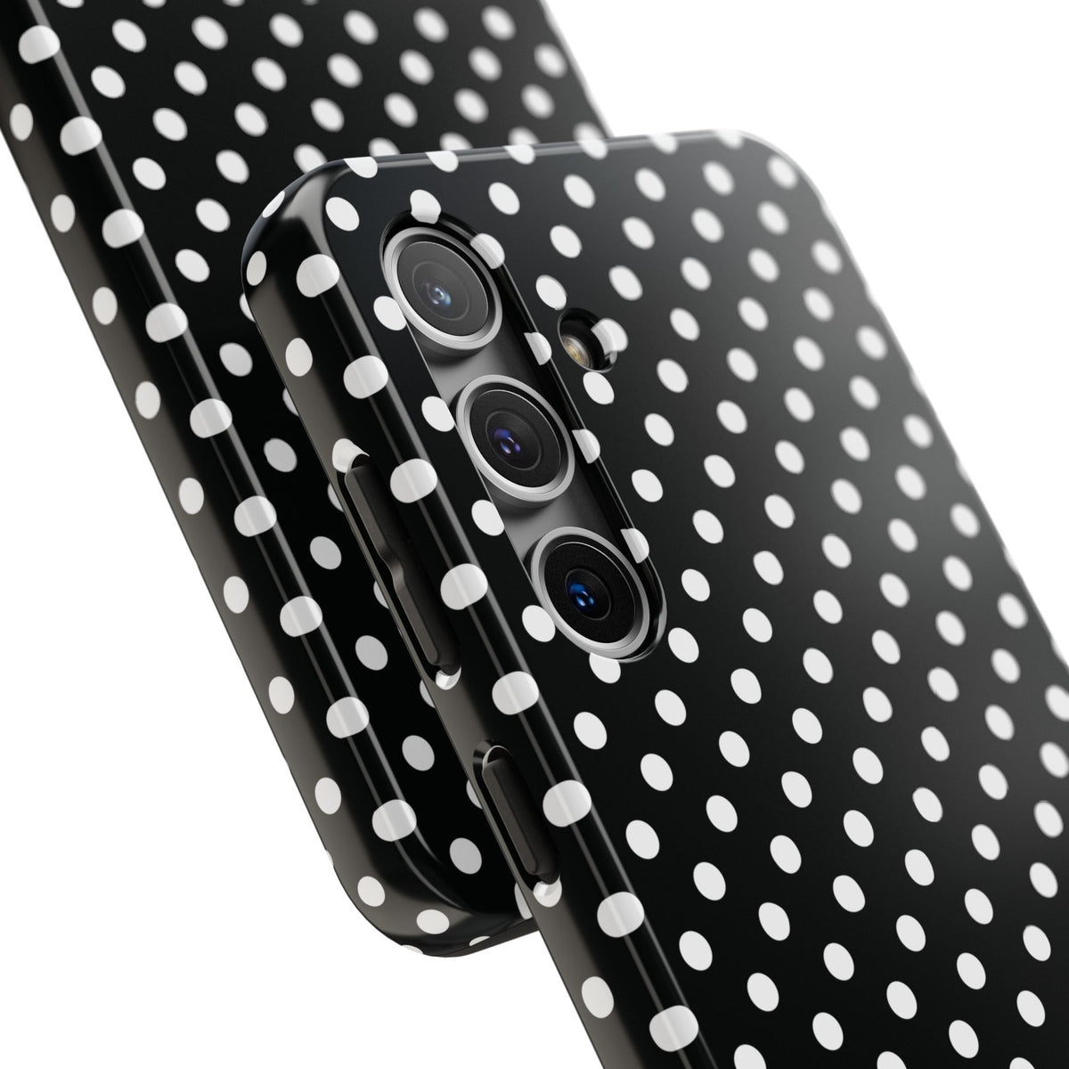 Black and White Polka Dot Phone Case  - Tough Impact-Resistant Case