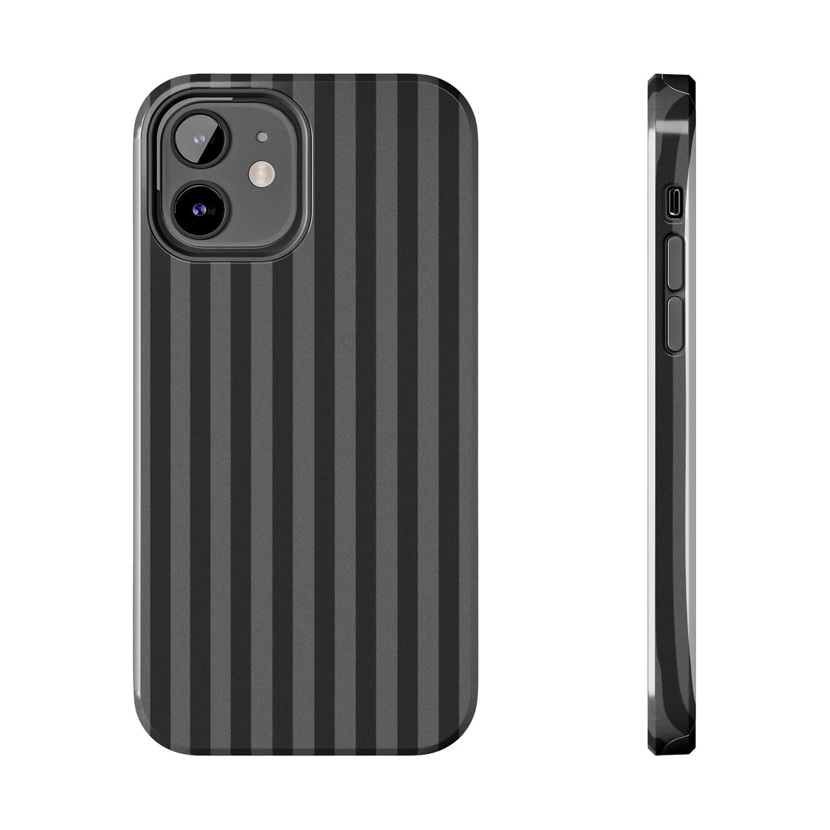 Dark Grey and Black Stripes Phone Case