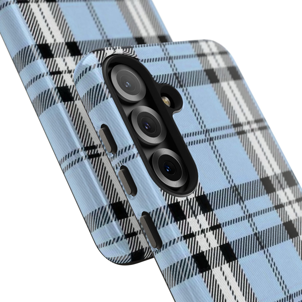 Light Baby Blue Gingham Plaid Phone Case