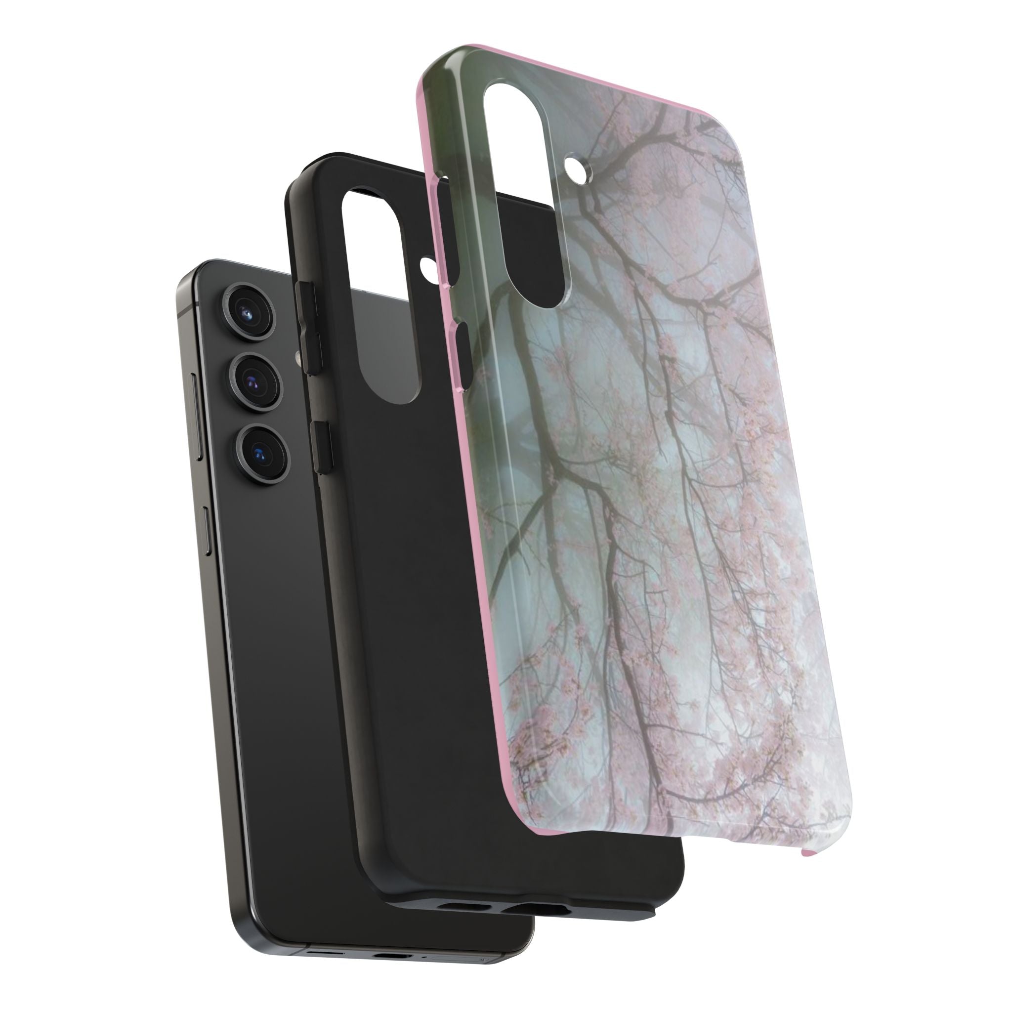 Foggy Cherry Blossom Cyber Phone Case  - Tough Impact-Resistant Case
