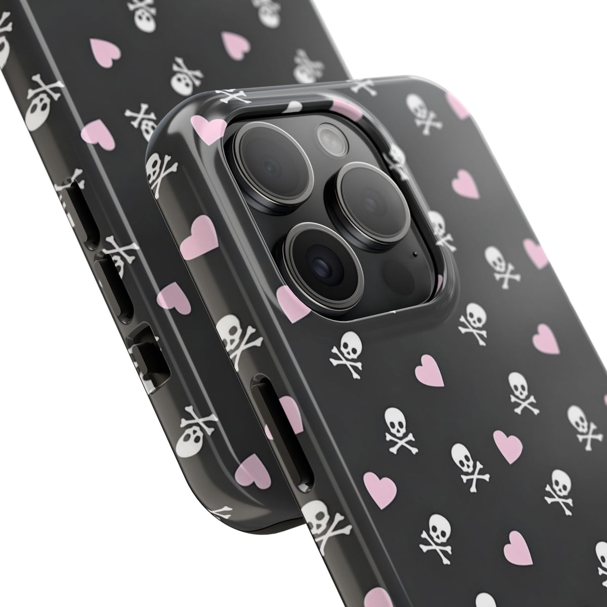 Cute Skulls and Hearts Phone Case  - Tough Impact-Resistant Case