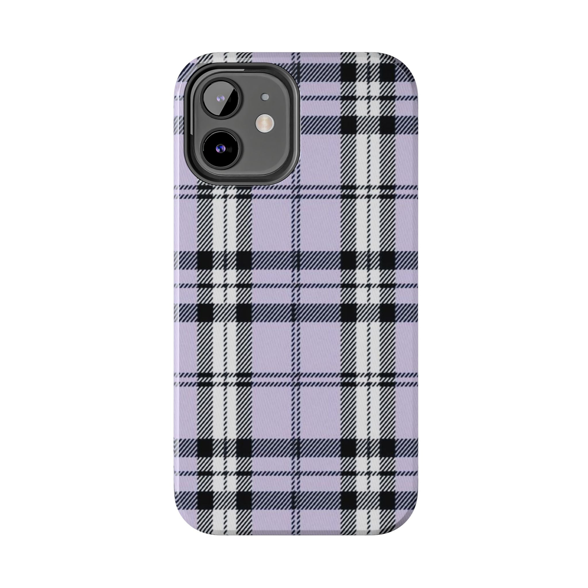 Lavender Light Purple Gingham Plaid Phone Case  - Tough Impact-Resistant Case