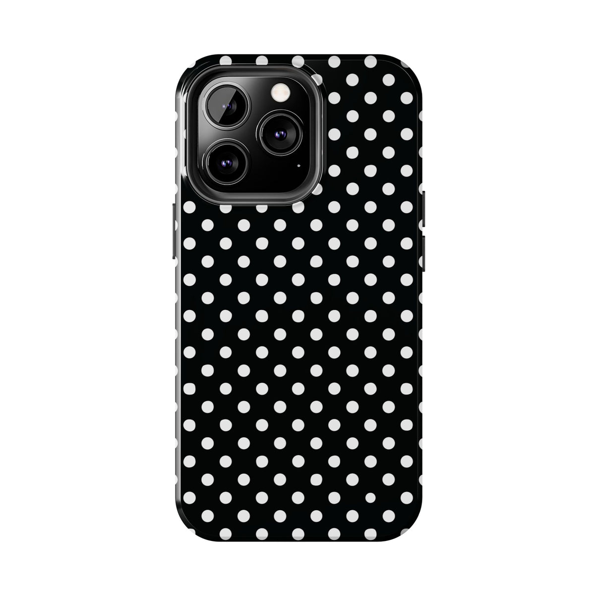 Black and White Polka Dot Phone Case  - Tough Impact-Resistant Case