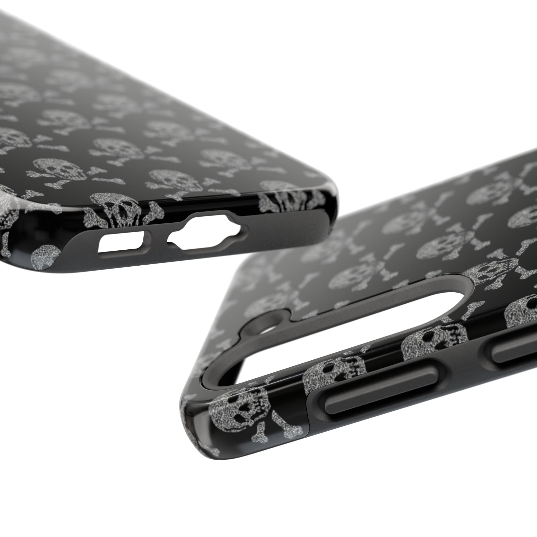 Silver Skull Print Phone Case  - Tough Impact-Resistant Case