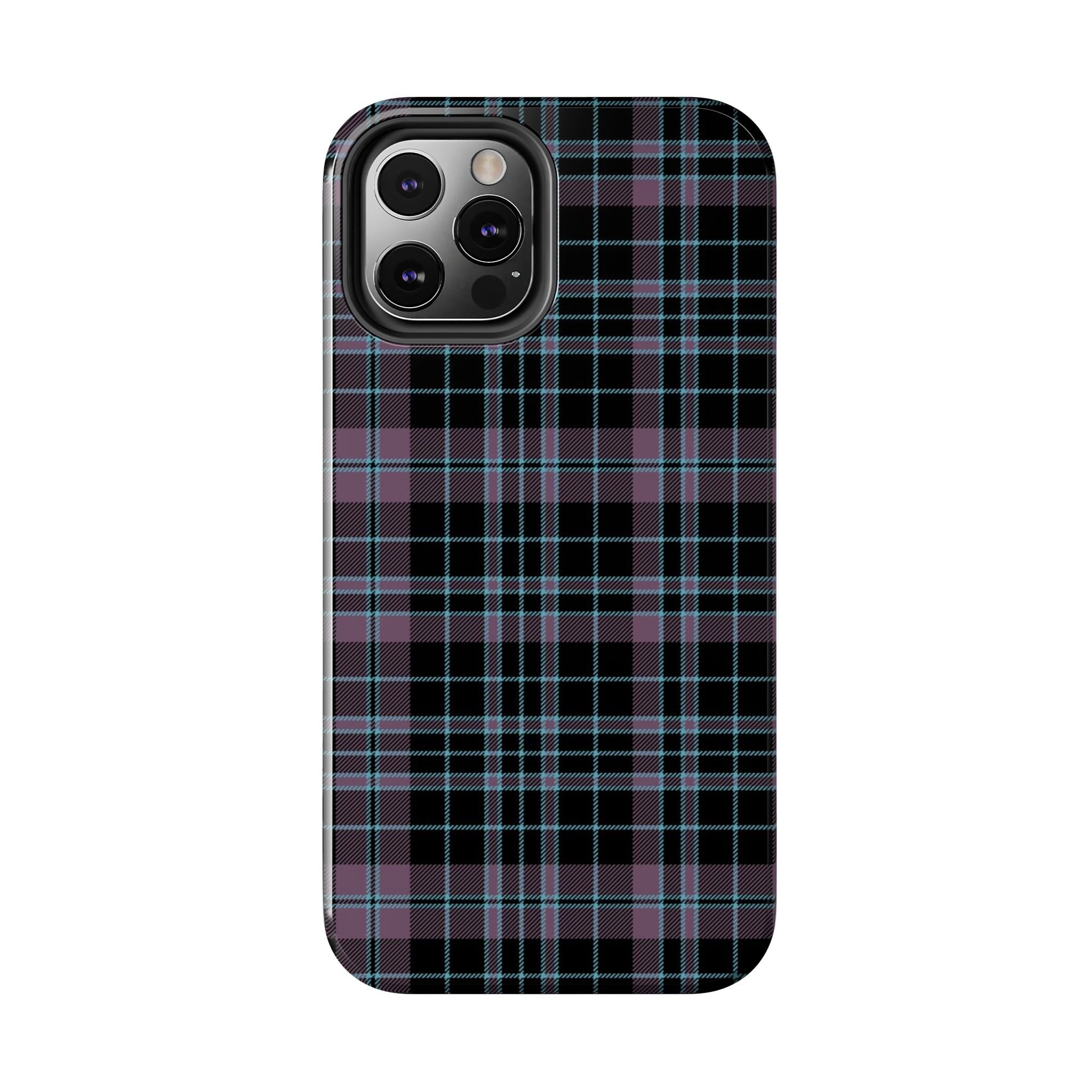 Punk Purple and Blue Plaid Phone Case