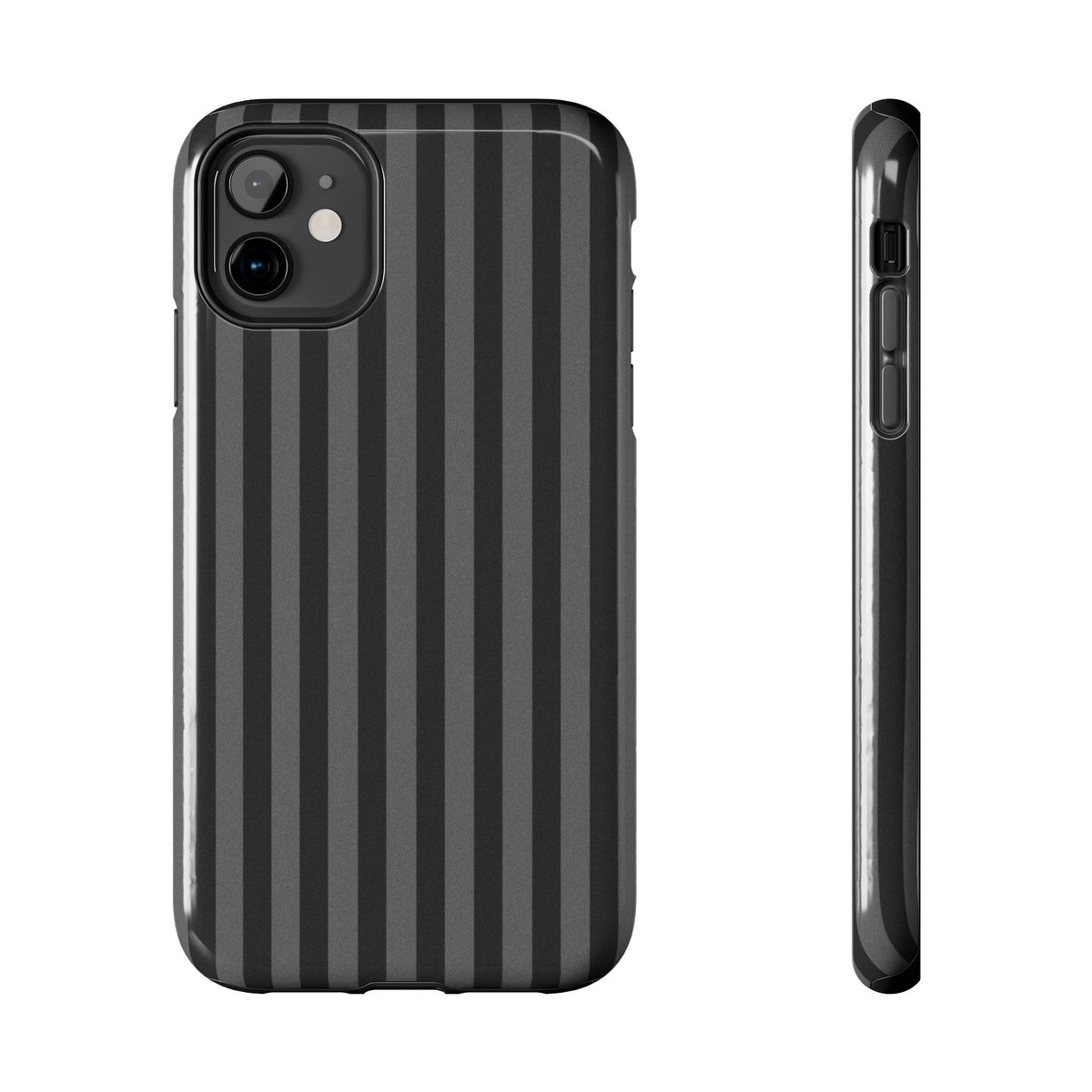 Dark Grey and Black Stripes Phone Case