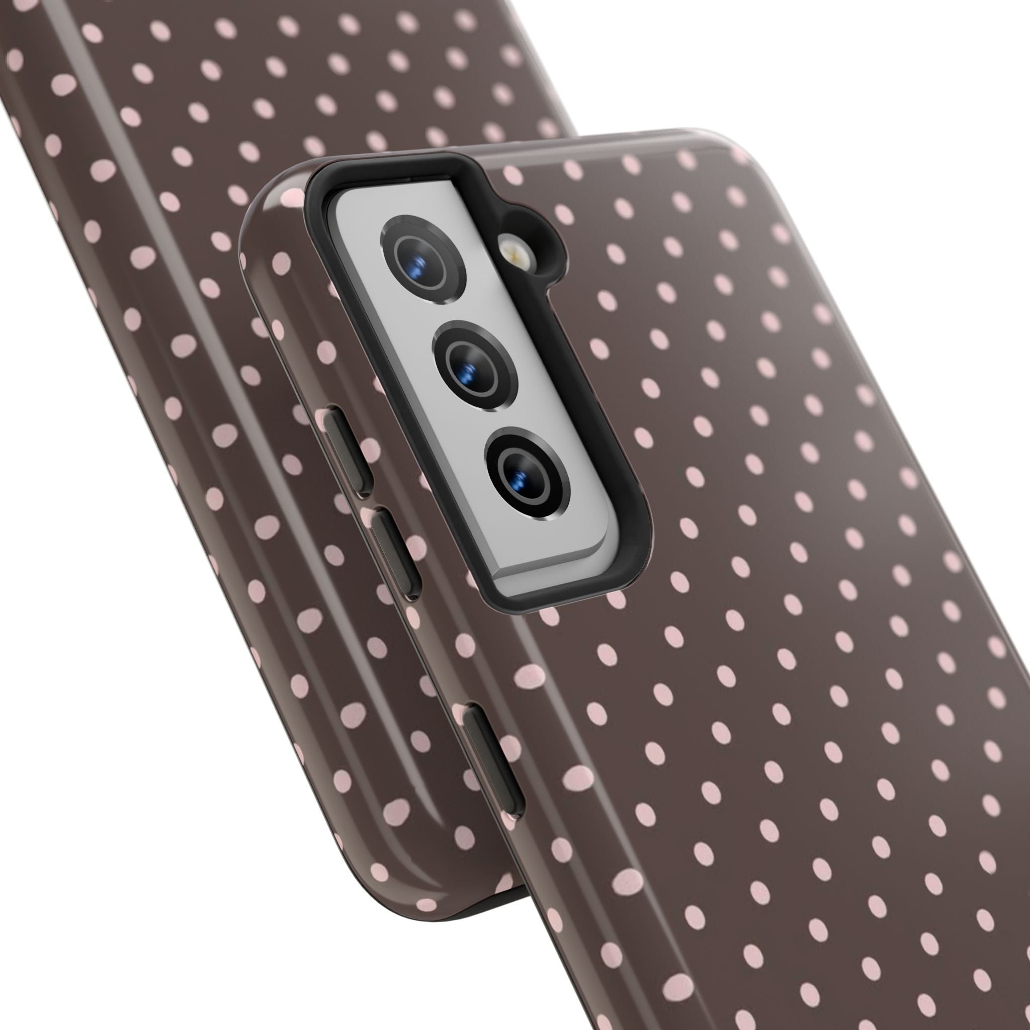 Brown with Pink Dots Phone Case  - Tough Impact-Resistant Case