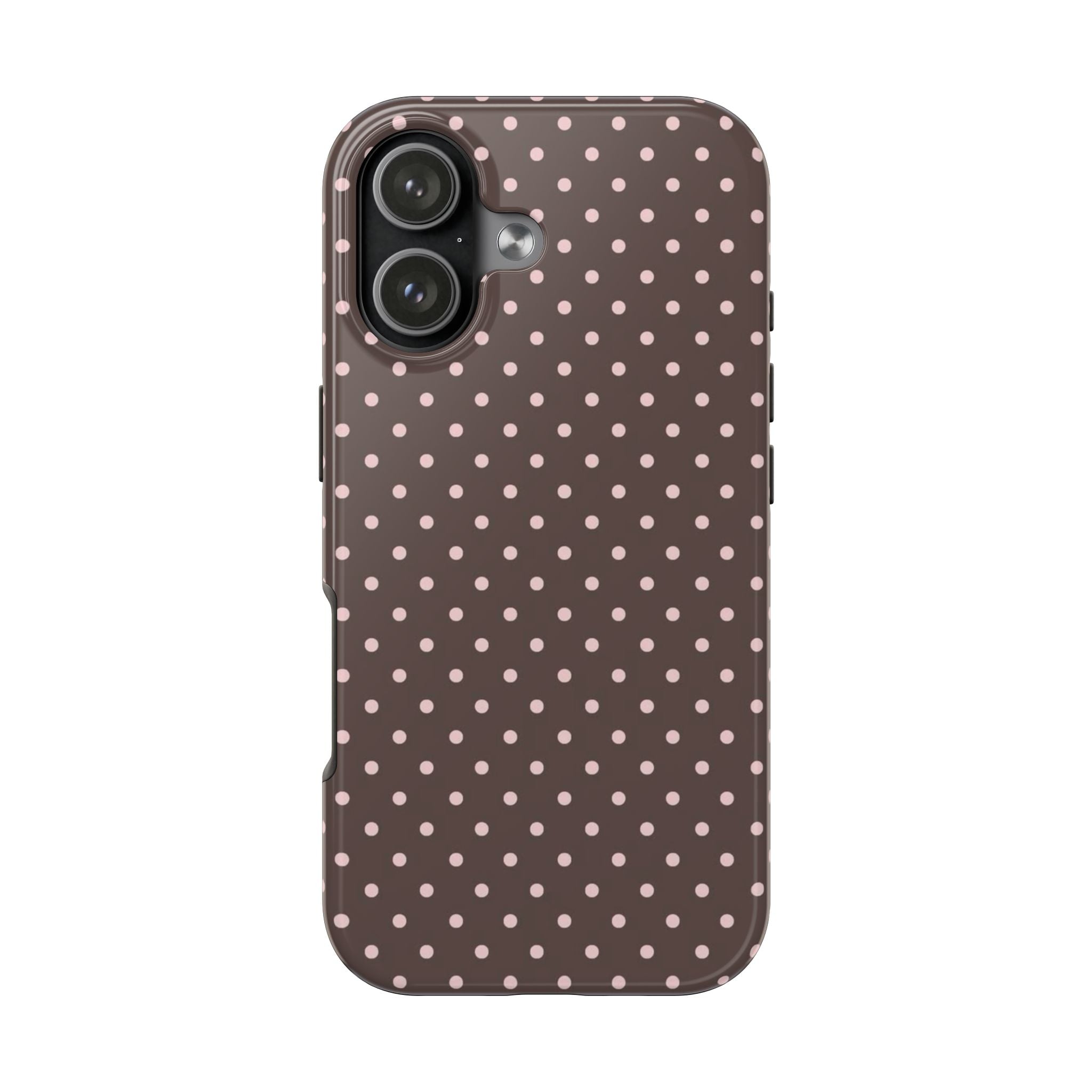 Brown with Pink Dots Phone Case  - Tough Impact-Resistant Case