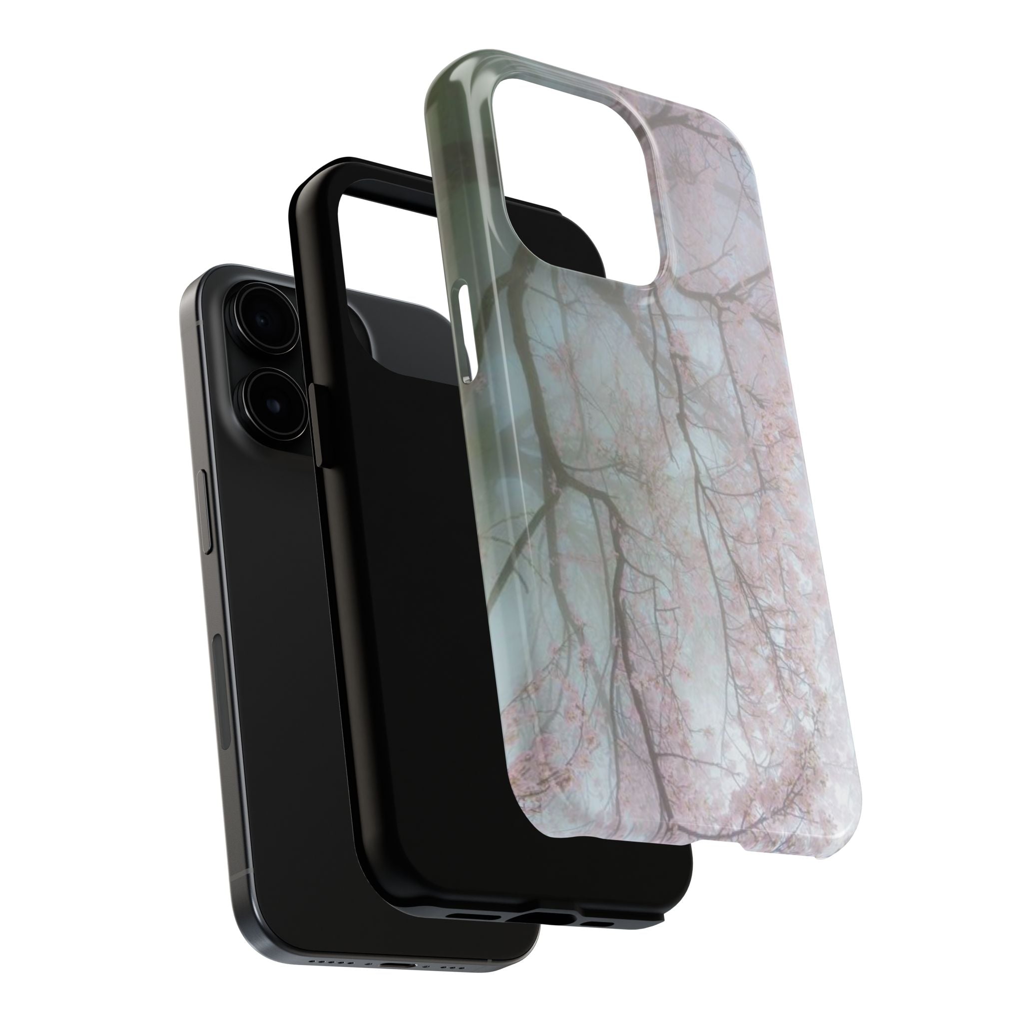 Foggy Cherry Blossom Cyber Phone Case  - Tough Impact-Resistant Case