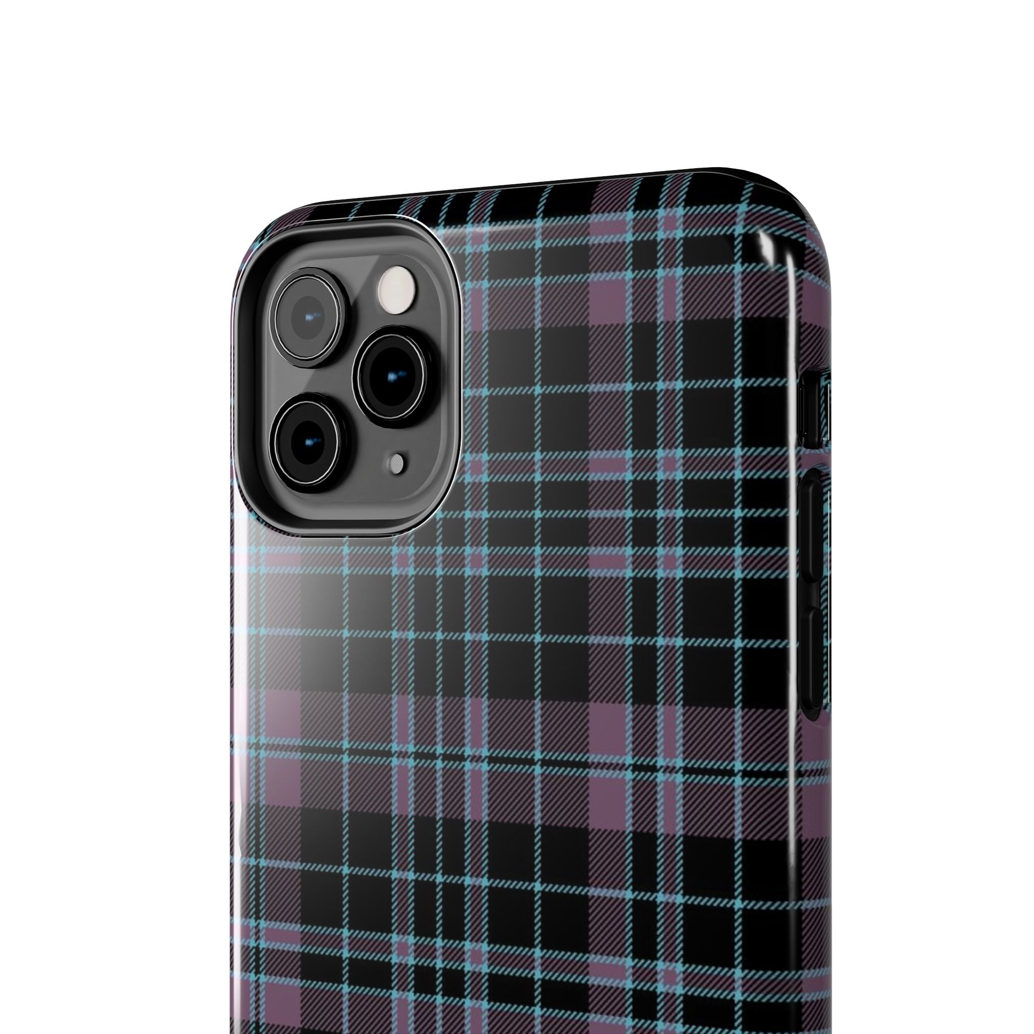 Punk Purple and Blue Plaid Phone Case
